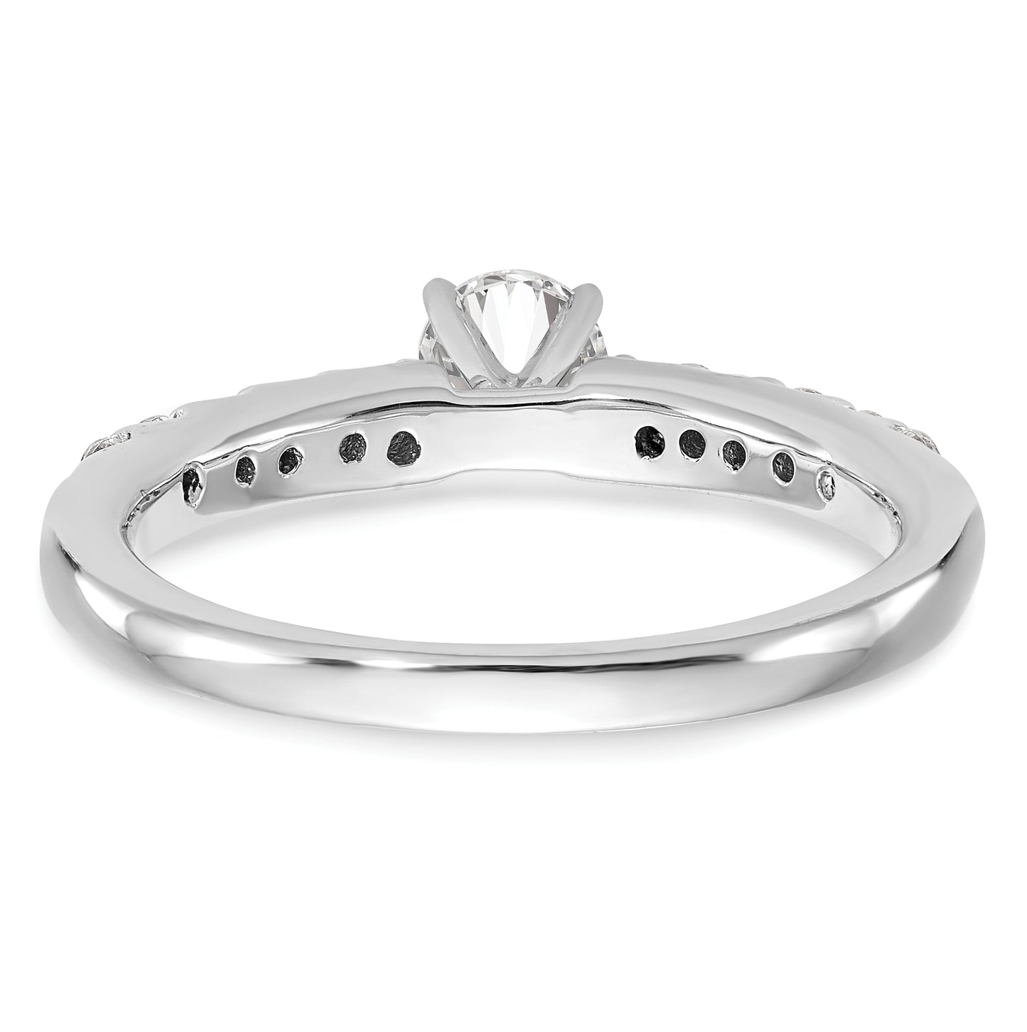14K White Gold Peg Set 1/4ct Diamond Semi-mount Engagement Ring
