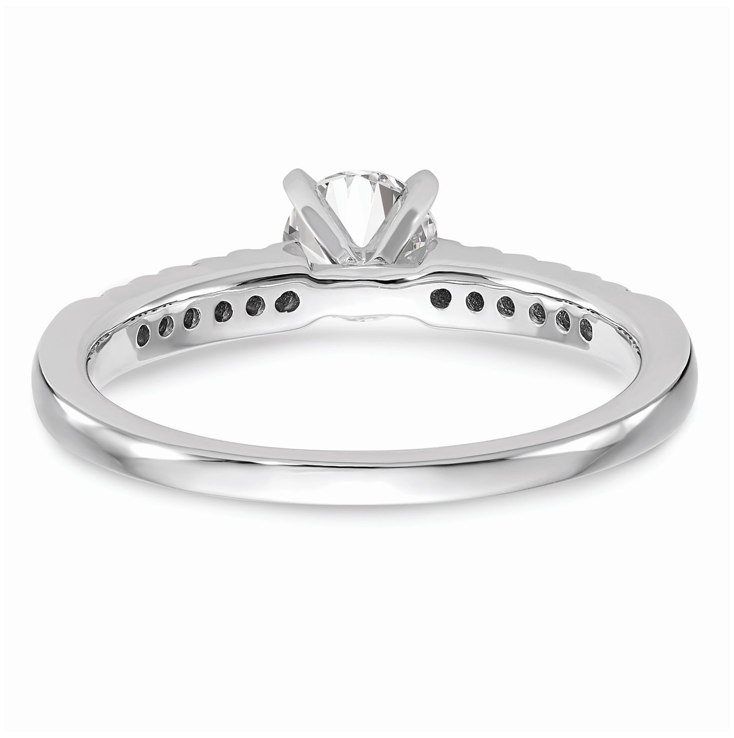 10K White Gold Peg Set 1/8 carat Diamond Semi-mount Engagement Ring