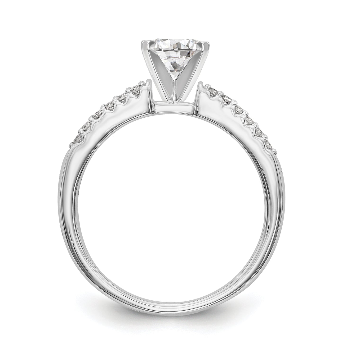 14K White Gold Peg-Set 1/8 carat Diamond Semi-mount Engagement Ring