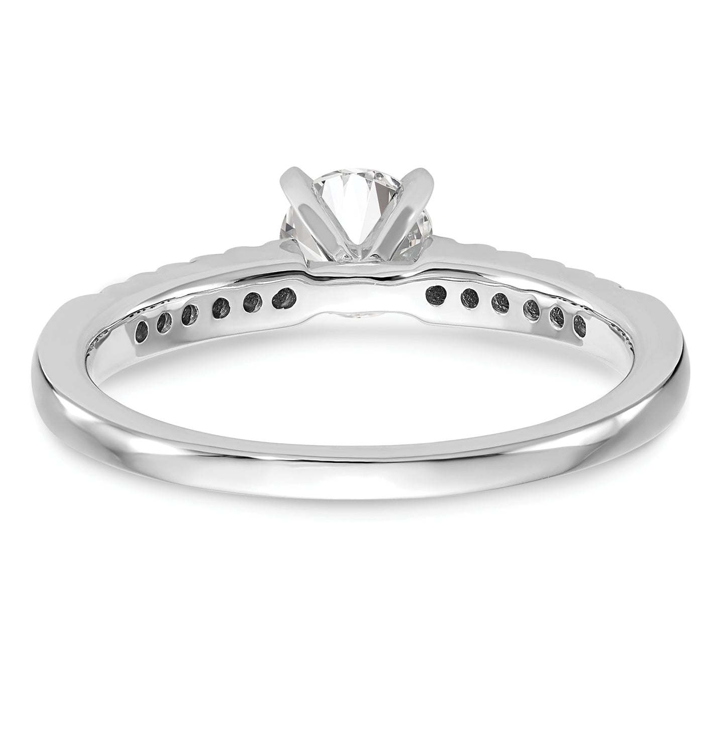 14K White Gold Peg-Set 1/8 carat Diamond Semi-mount Engagement Ring