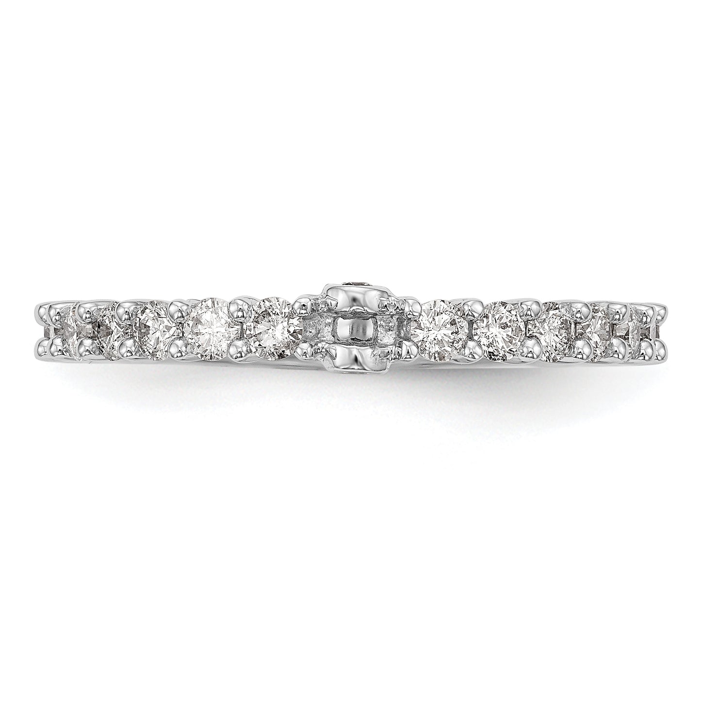 14K White Gold Peg Set 3/4 carat Diamond Semi-mount Engagement Ring, 2.2 to 2.3 mm (tapered)