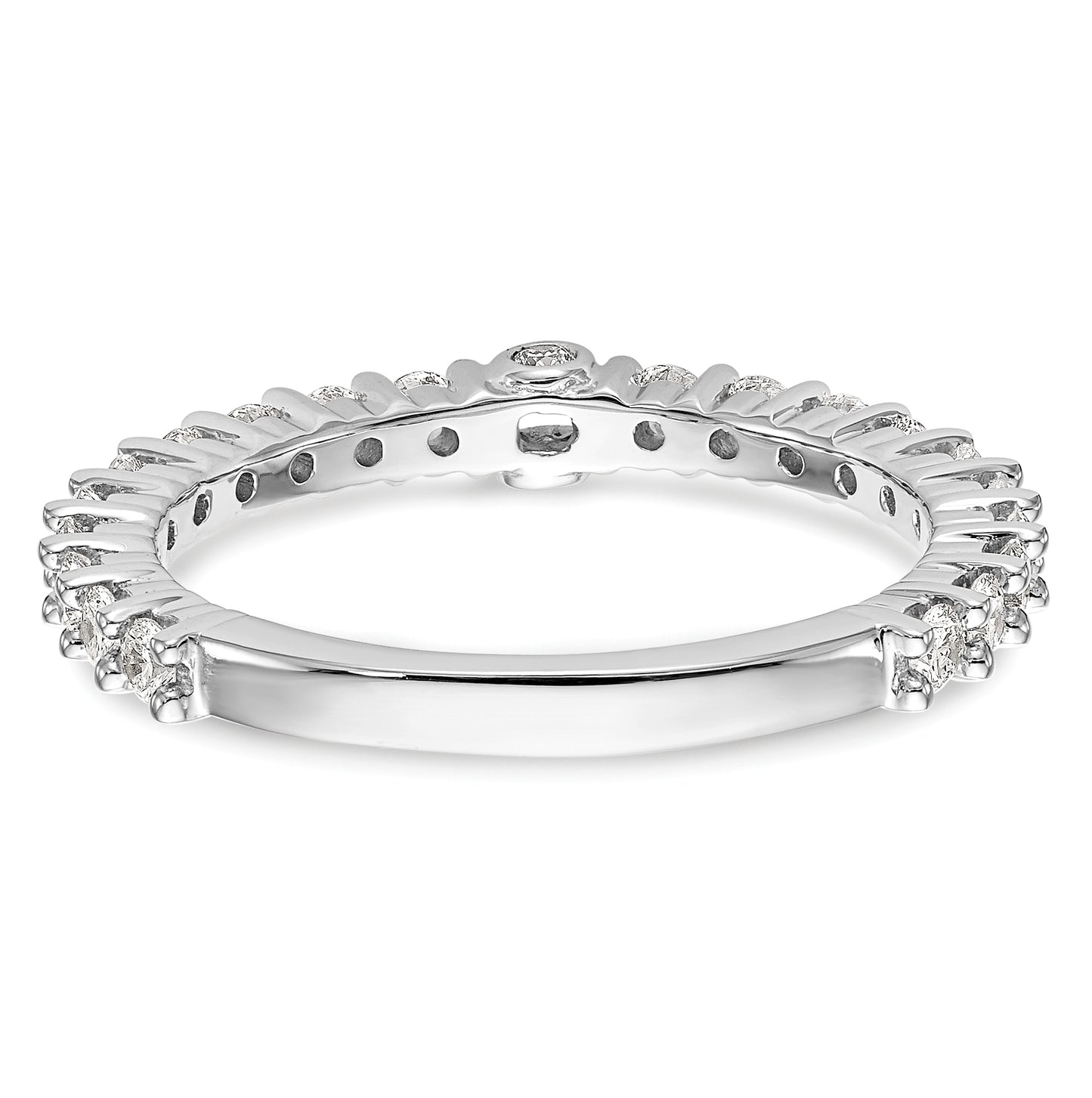 14K White Gold Peg Set 3/4 carat Diamond Semi-mount Engagement Ring, 2.2 to 2.3 mm (tapered)