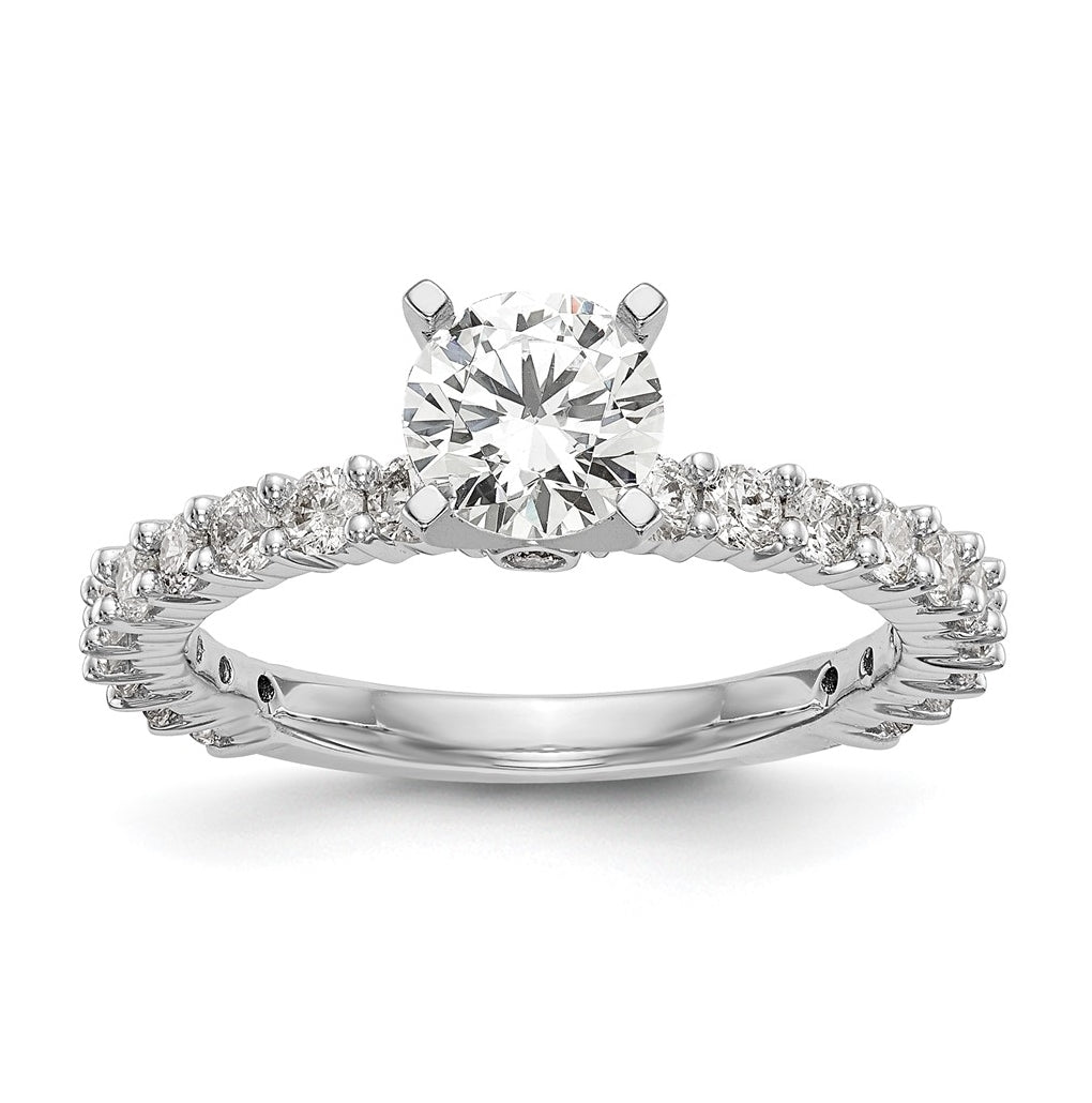 14K White Gold Peg Set 3/4 carat Diamond Semi-mount Engagement Ring, 2.2 to 2.3 mm (tapered)