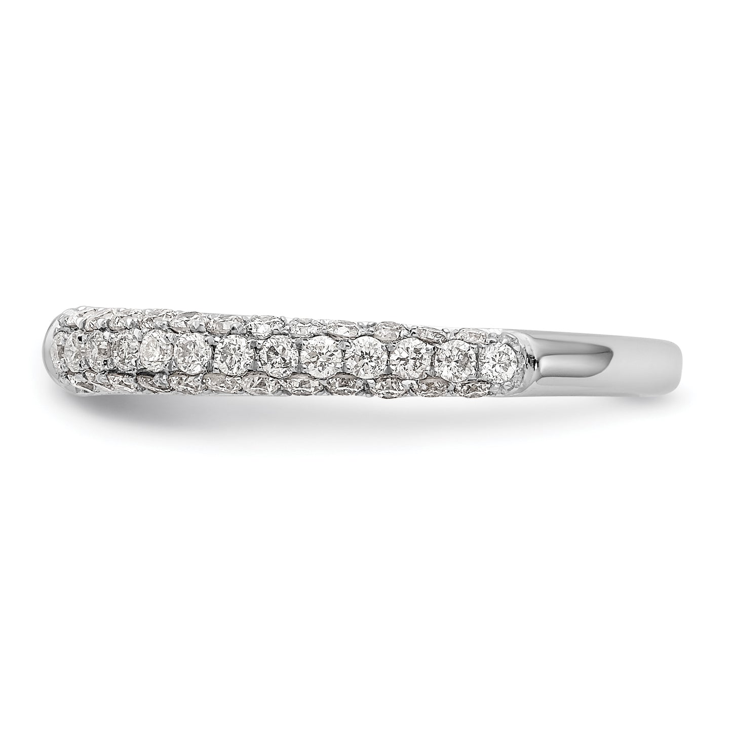 14K White Gold Peg Set 3/4 carat Diamond Semi-mount Engagement Ring, 3.2 to 1.5 mm (tapered)