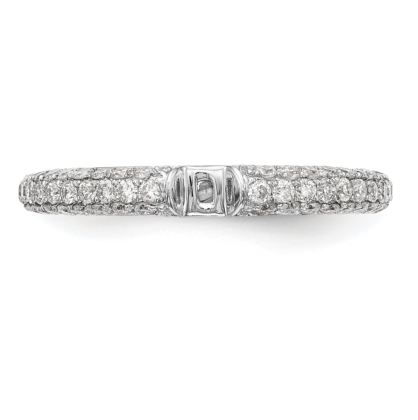 14K White Gold Peg Set 3/4 carat Diamond Semi-mount Engagement Ring, 3.2 to 1.5 mm (tapered)