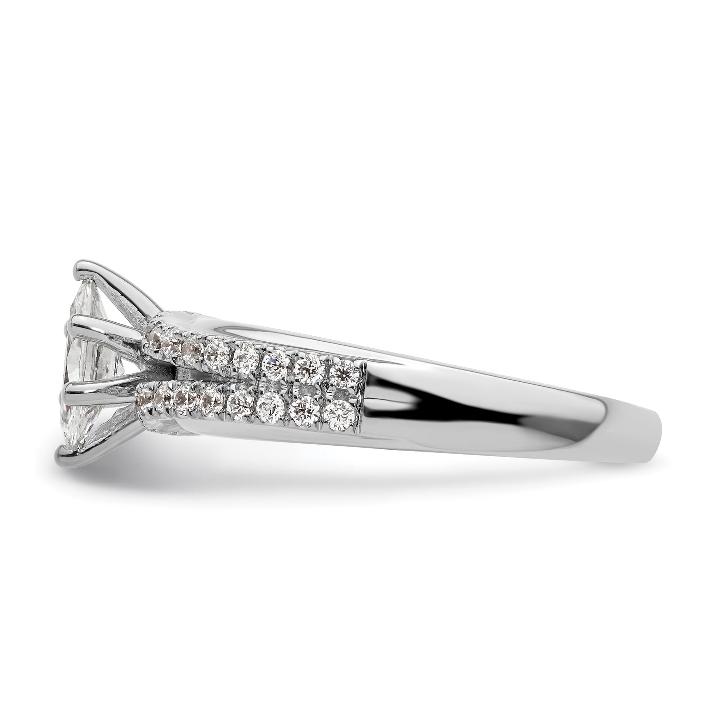 14K White Gold Peg Set 3/8 carat Diamond Semi-mount Engagement Ring, 2.6 to 4.9 mm (tapered)