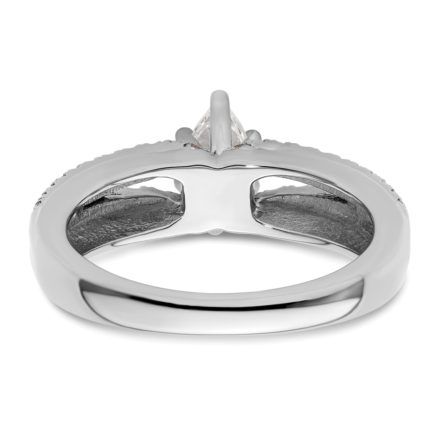 14K White Gold Peg Set 3/8 carat Diamond Semi-mount Engagement Ring, 2.6 to 4.9 mm (tapered)