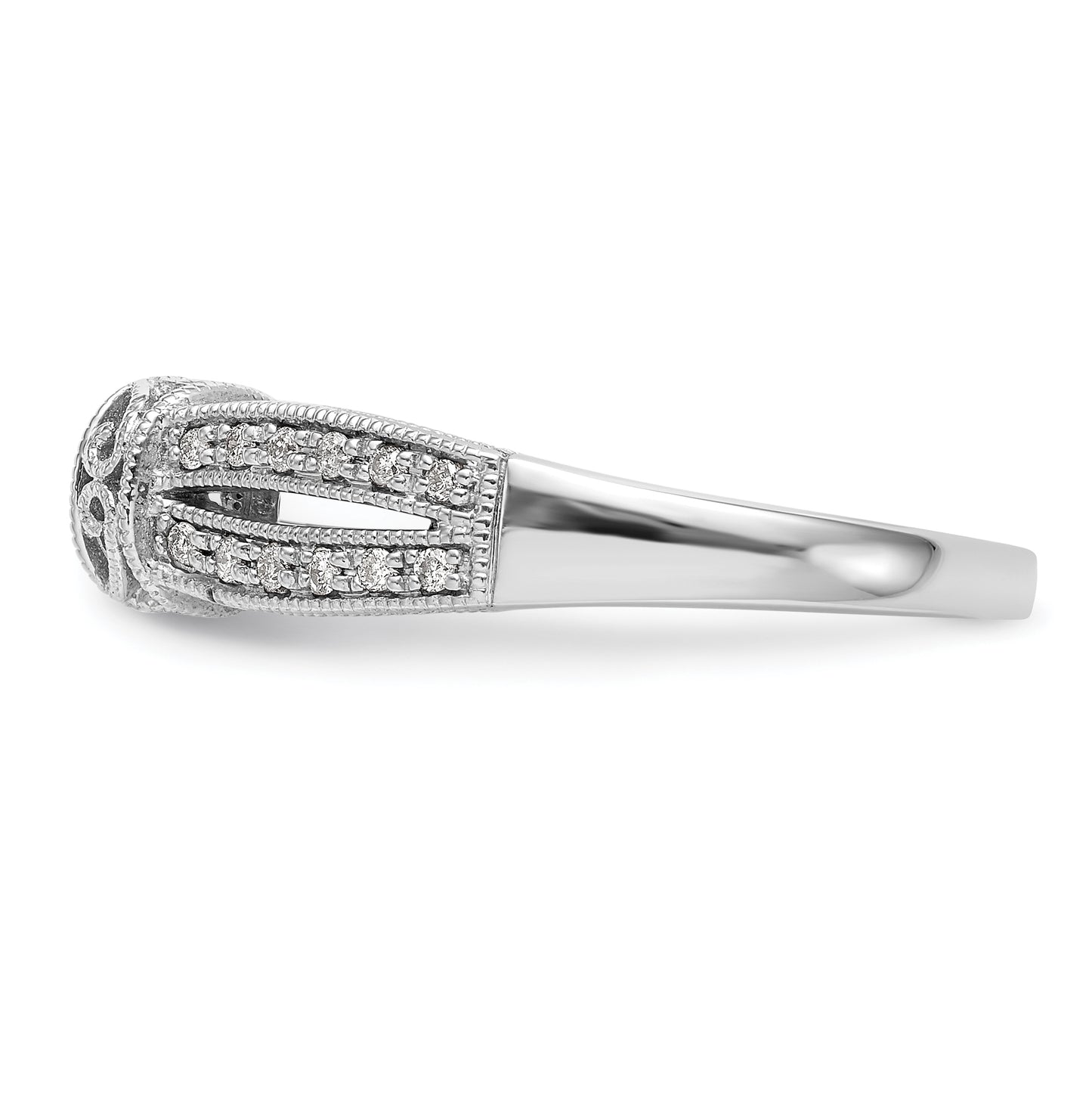 14K White Gold Peg Set 1/6 carat Diamond Semi-mount Engagement Ring