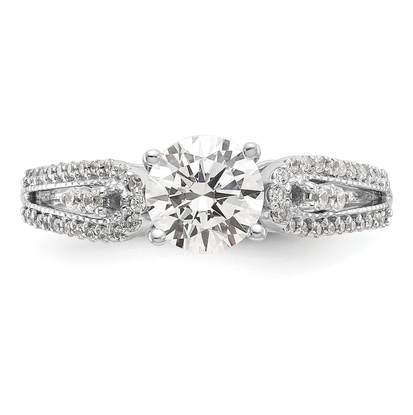 14K White Gold Peg Set 1/4 carat Diamond Semi mount Engagement Ring