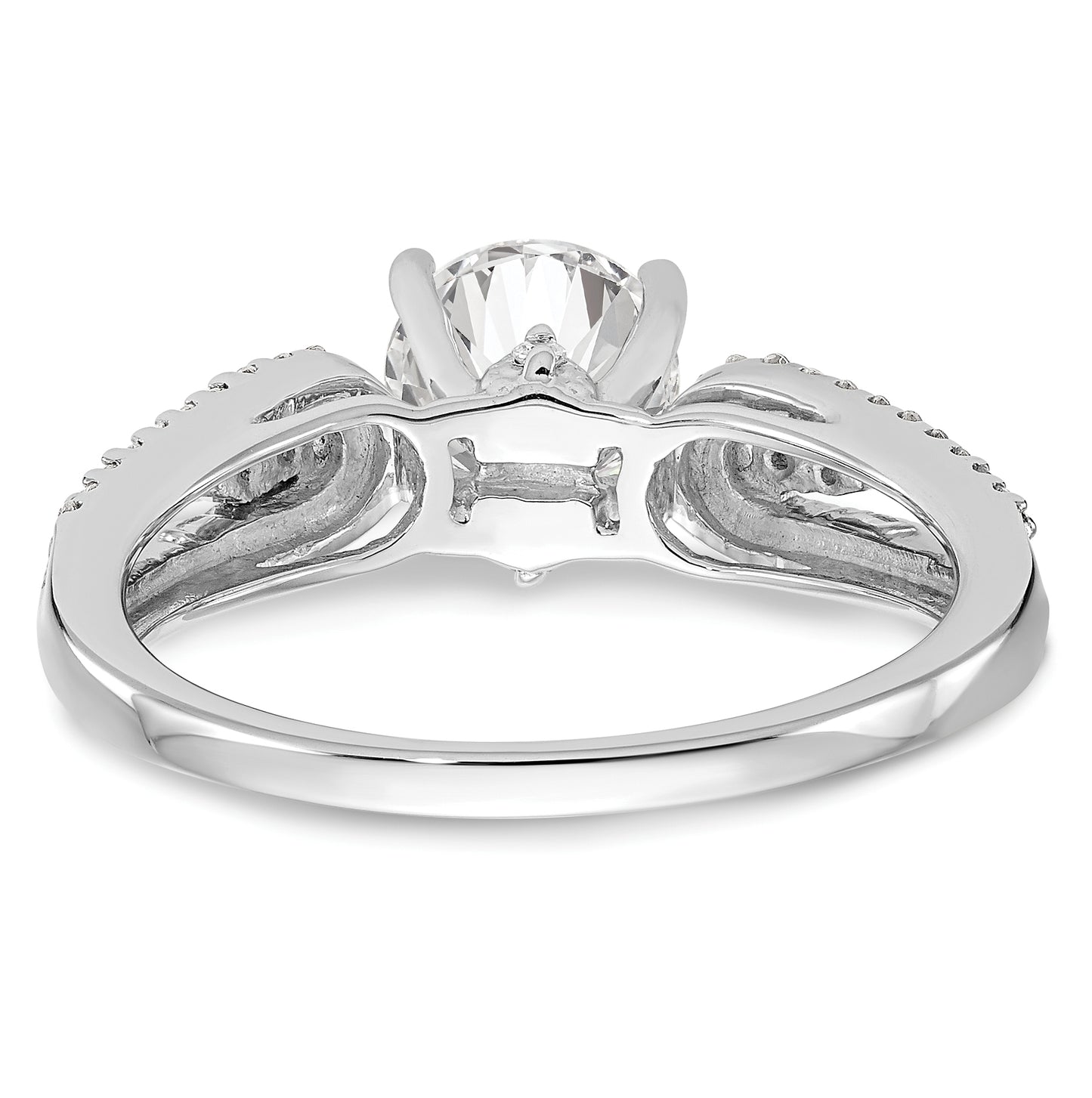 14K White Gold Peg Set 1/4 carat Diamond Semi mount Engagement Ring