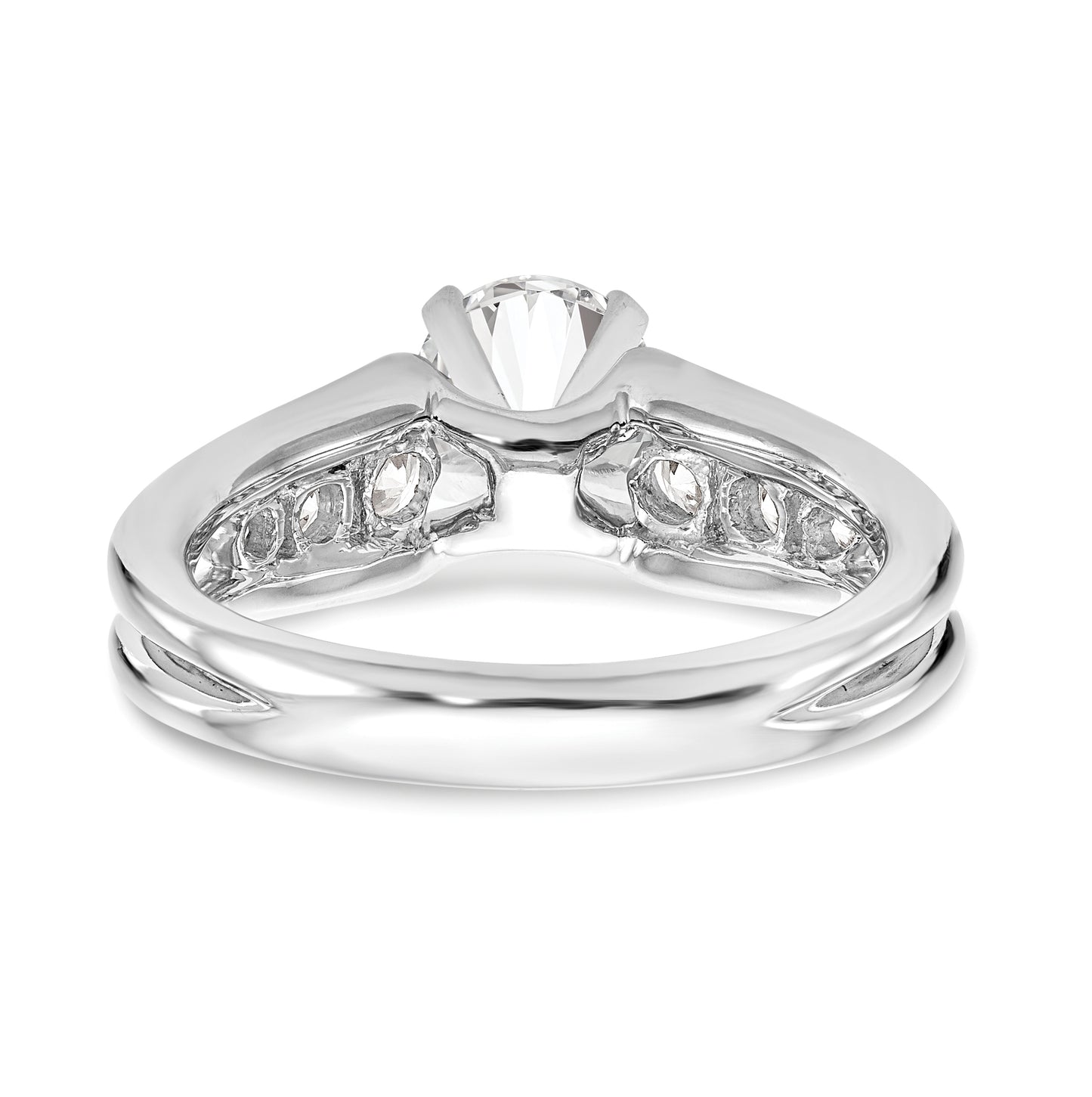 14K White Gold Peg Set 1/2 carat Channel-set Diamond Semi-mount Engagement Ring