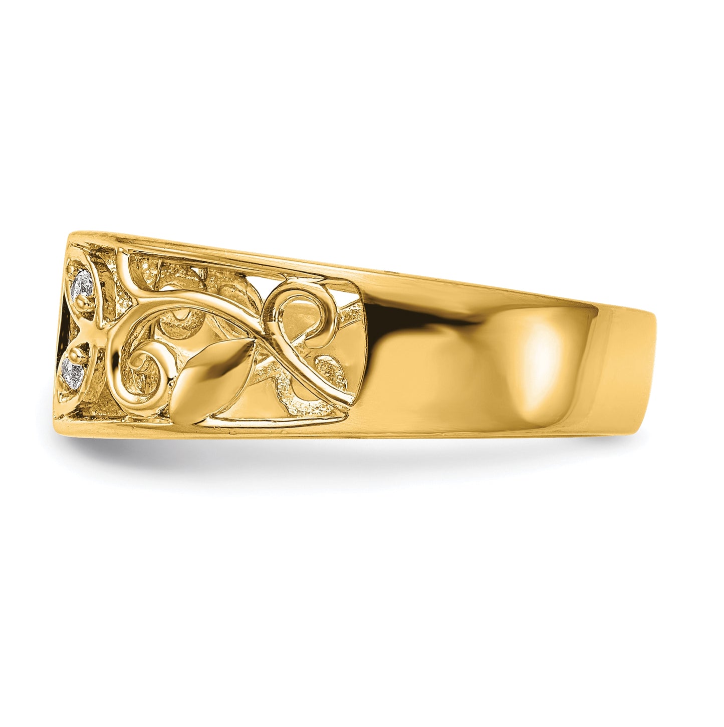 14K Yellow Gold Diamond Peg Set Semi-mount Engagement Ring
