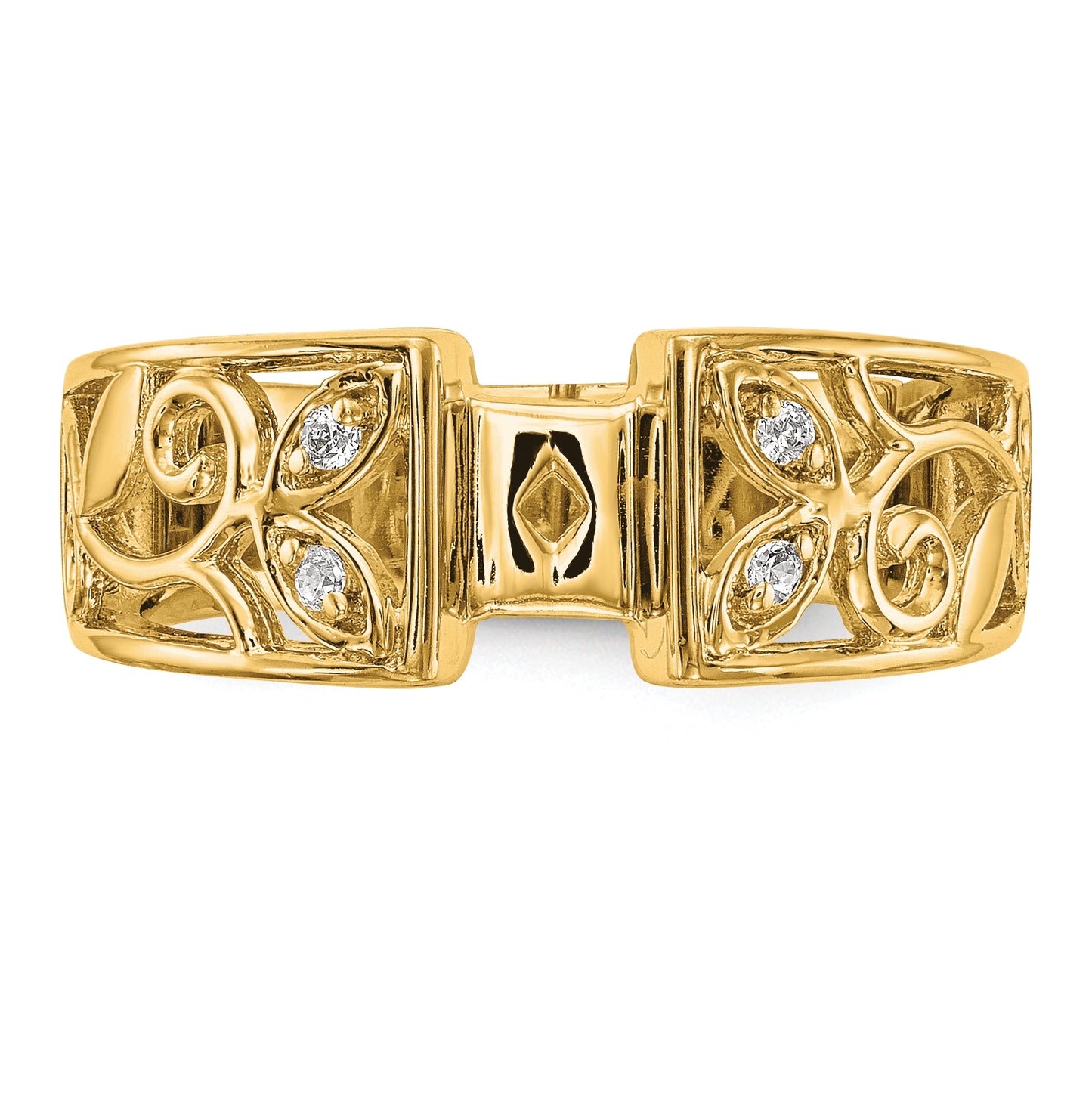14K Yellow Gold Diamond Peg Set Semi-mount Engagement Ring