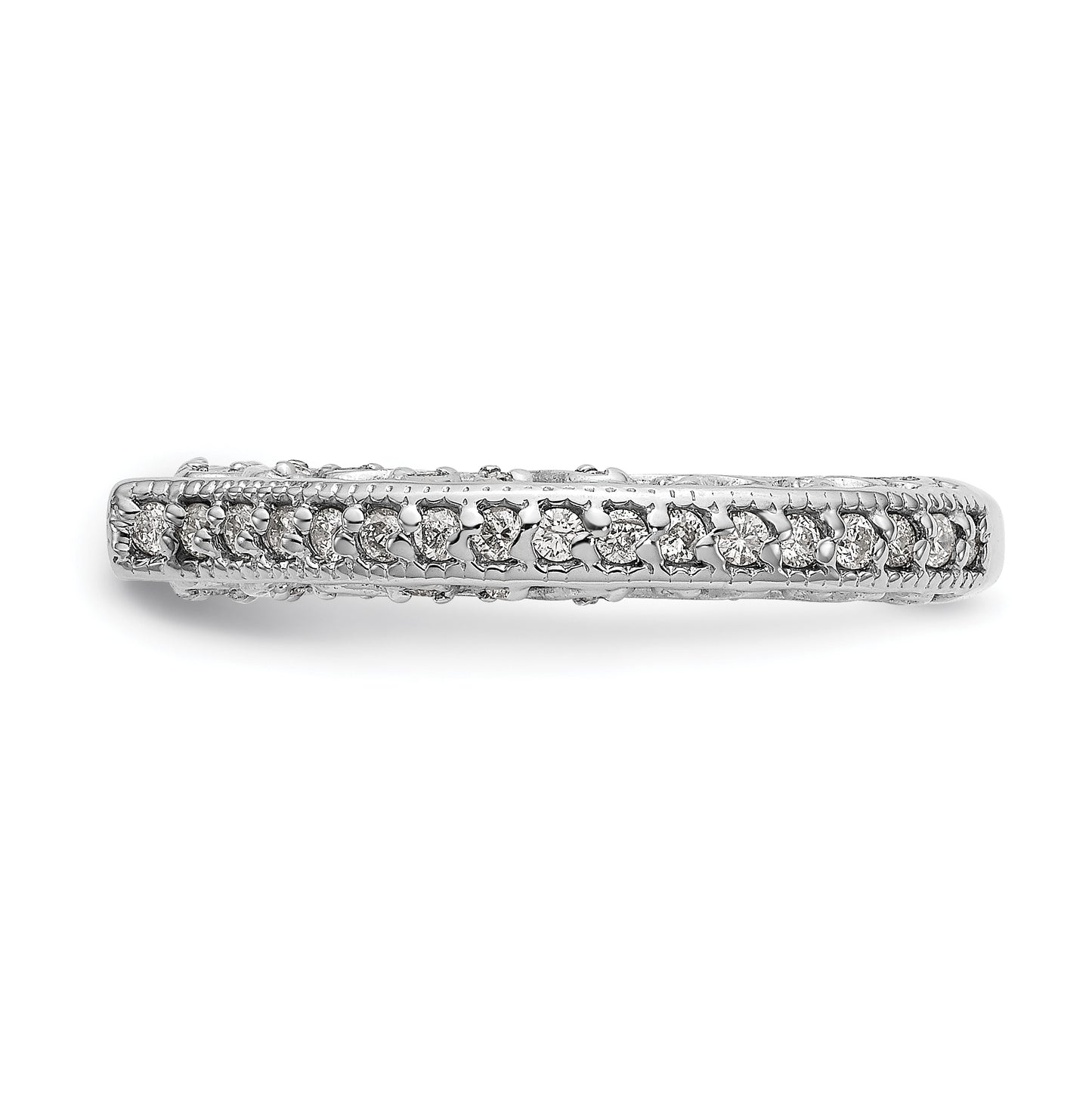 14K White Gold Peg Set 1/2 carat Diamond Semi-mount Engagement Ring, 7.4 to 2.3 mm (tapered)