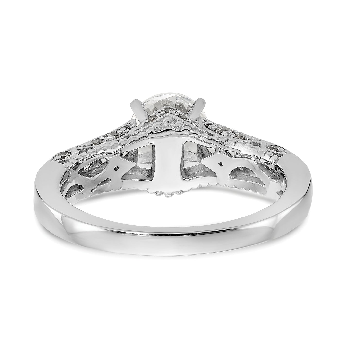 14K White Gold Peg-Set 5/8 carat Diamond Semi-mount Engagement Ring