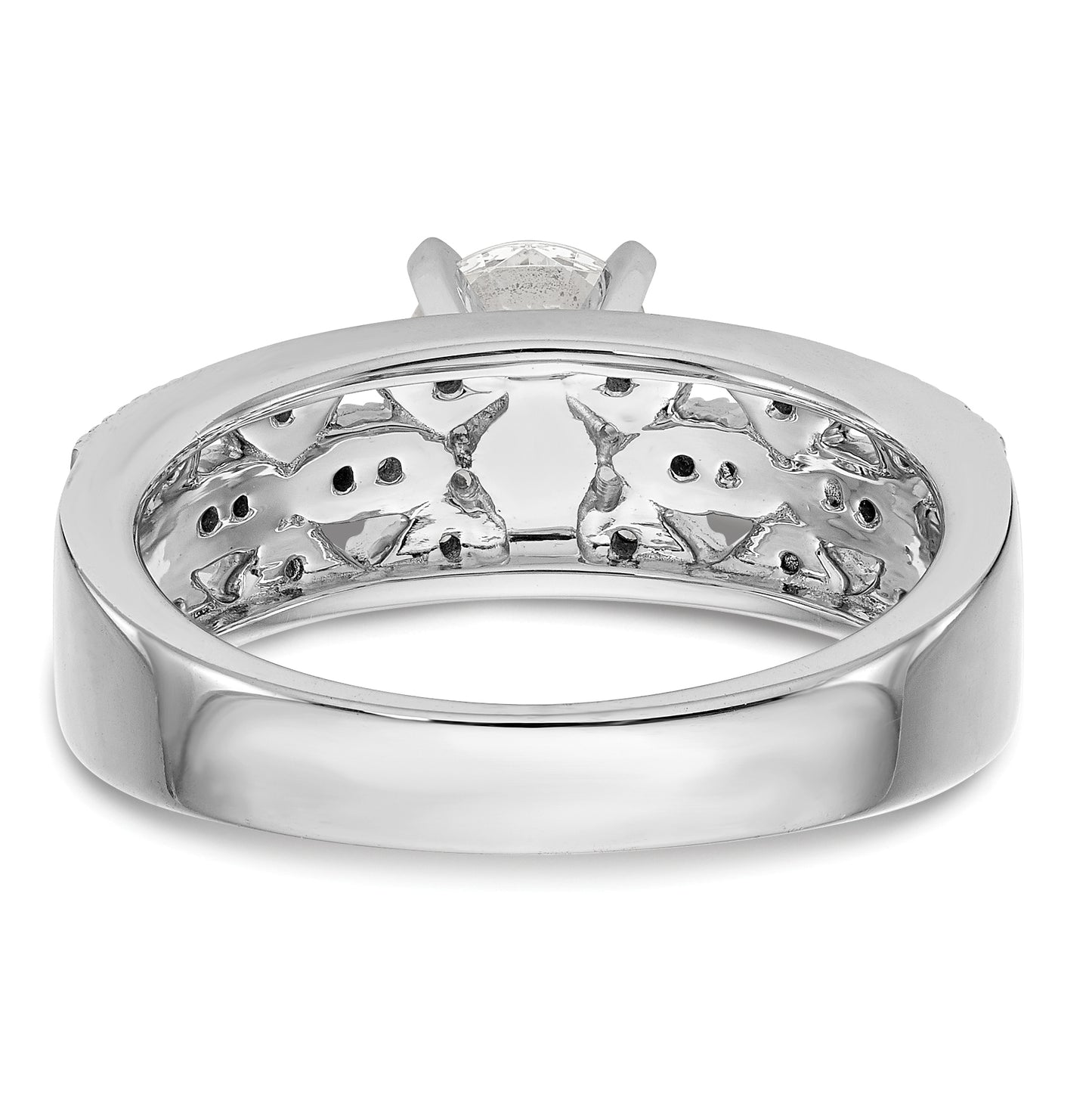14K White Gold Peg Set 1/10 carat Diamond Semi-mount Engagement Ring