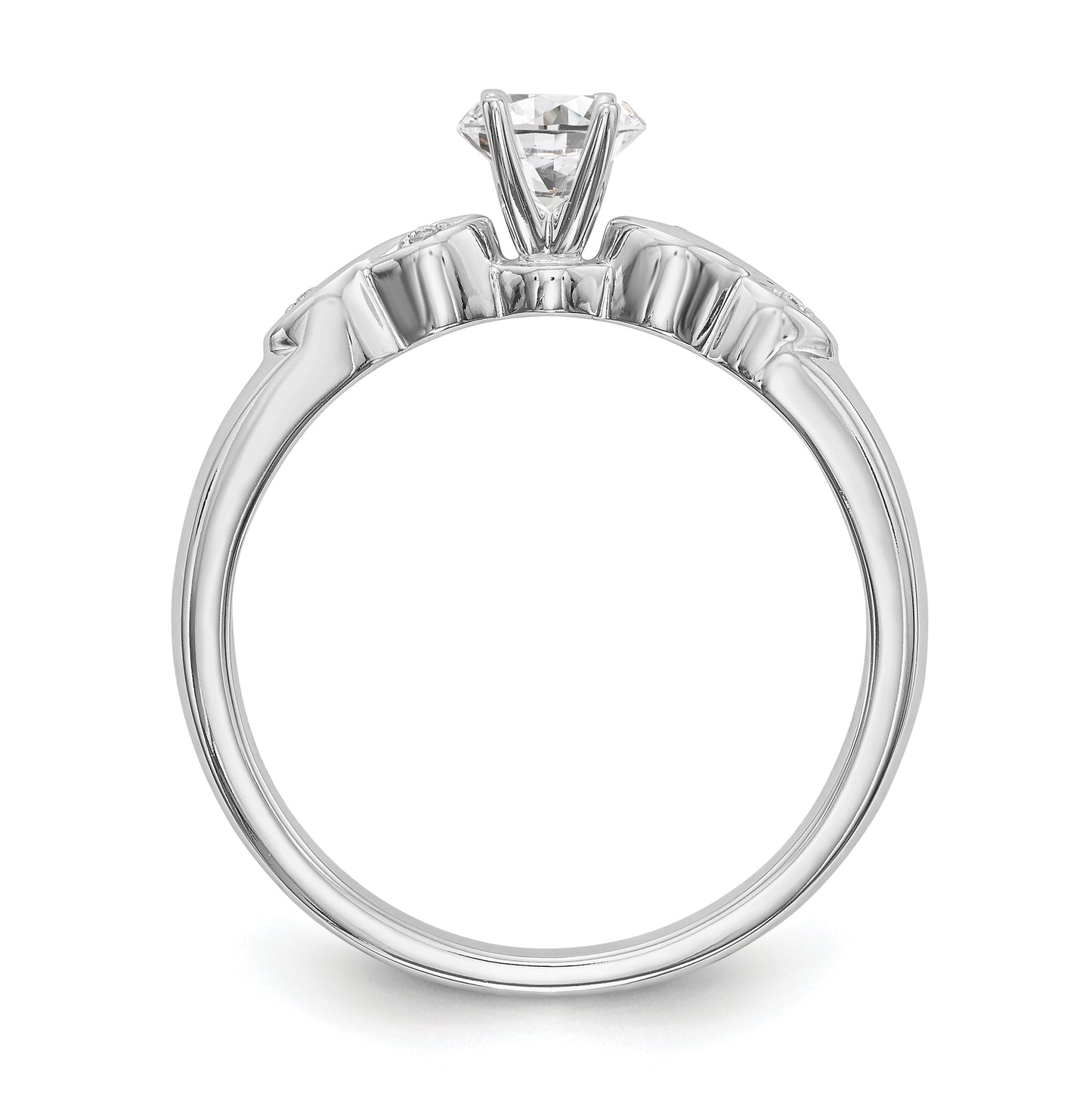 14k White Gold Peg Set .02 carat Diamond Semi-mount Engagement Ring