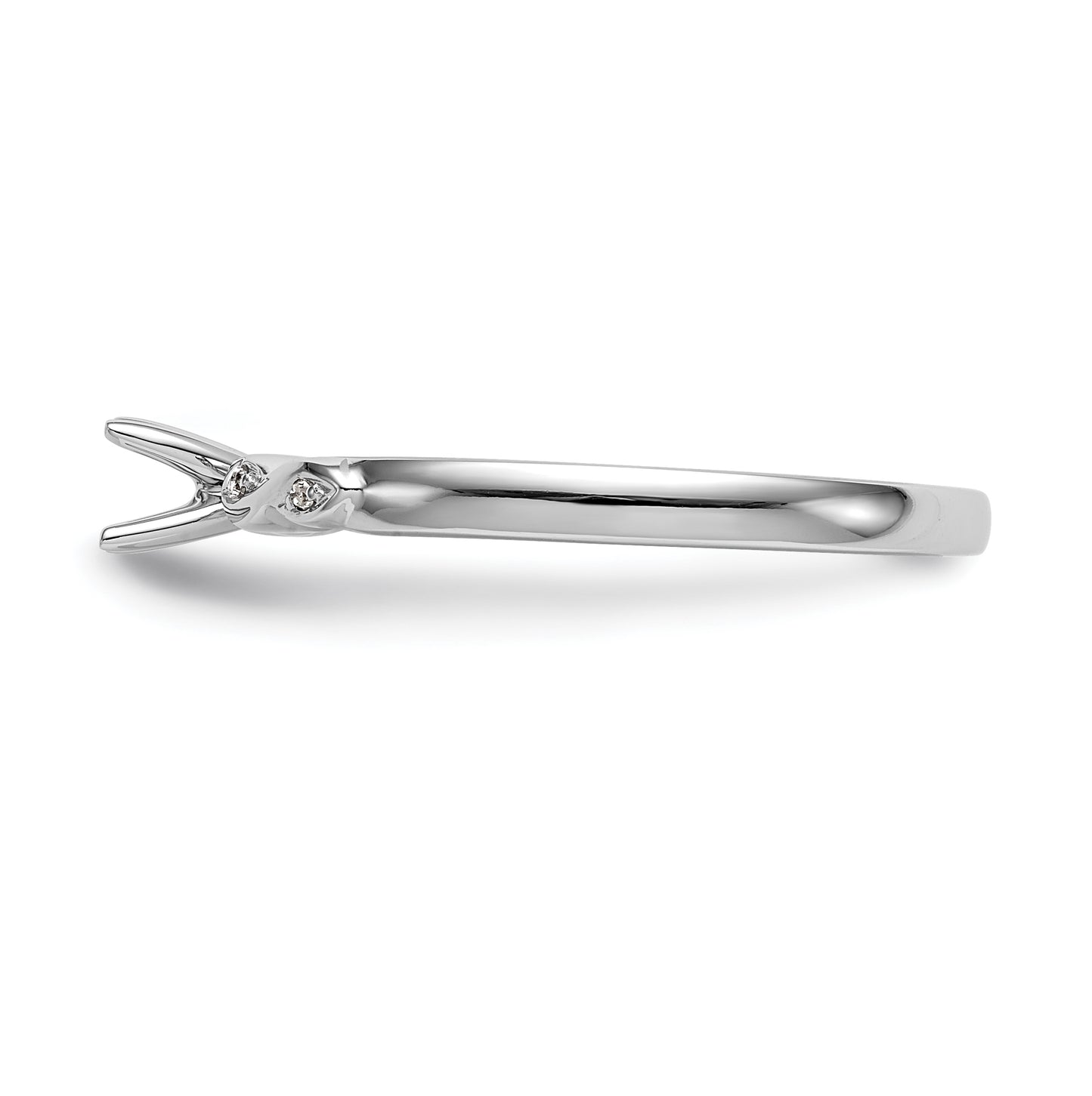 14k White Gold Peg Set .02 carat Diamond Semi-mount Engagement Ring