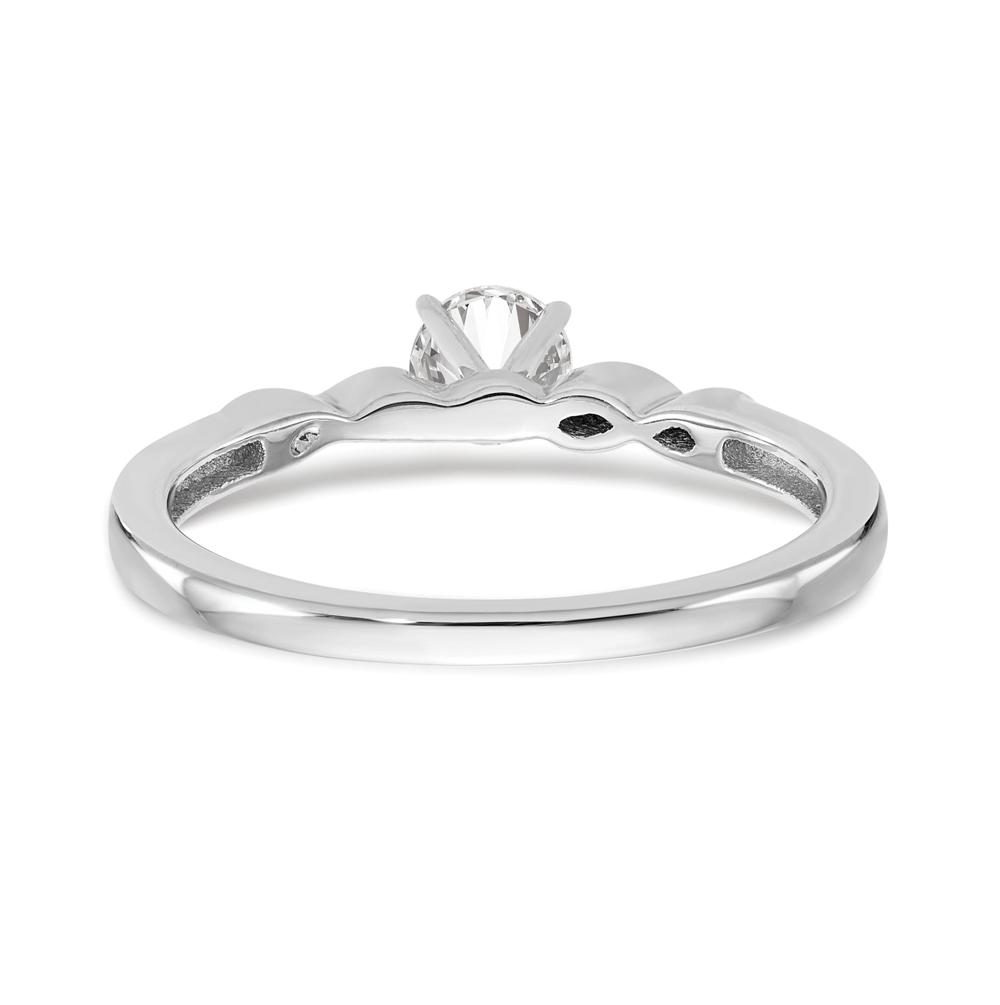 14k White Gold Peg Set .02 carat Diamond Semi-mount Engagement Ring