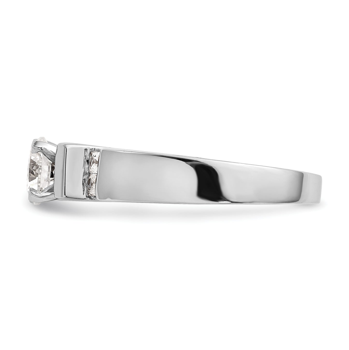 14K White Gold Peg Set 1/4 carat Channel-set Diamond Semi-mount Engagement Ring, 5 to 3 mm (tapered)