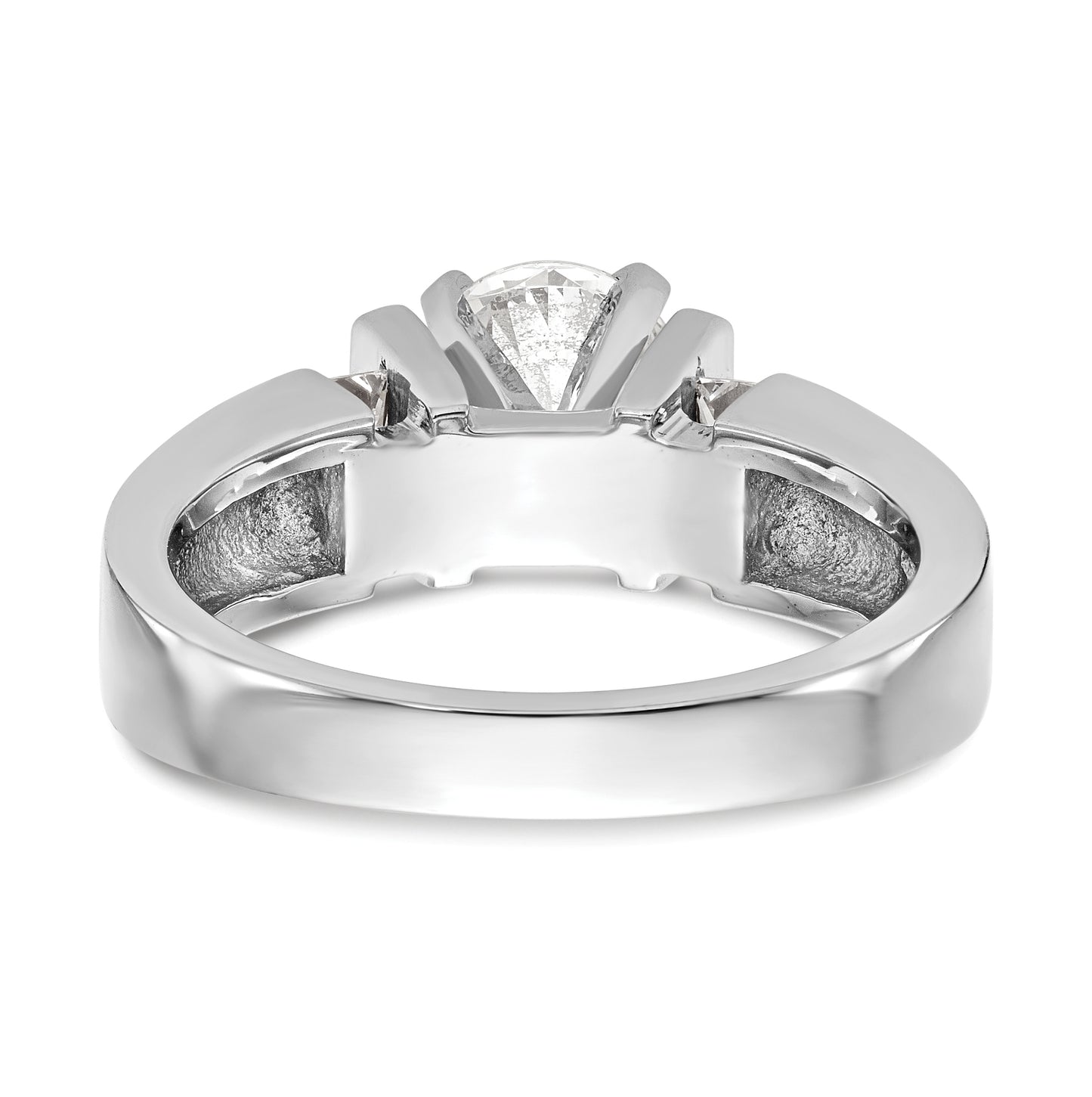 14K White Gold Peg Set 1/4 carat Channel-set Diamond Semi-mount Engagement Ring, 5 to 3 mm (tapered)