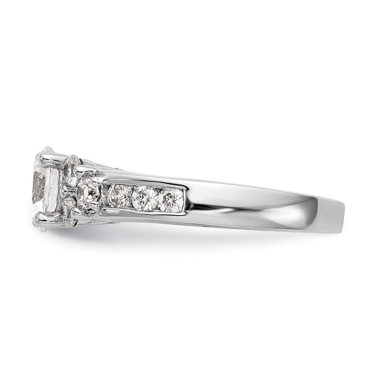 14K White Gold Diamond Semi-Mount Engagement Ring, 4.5 to 3 mm (tapered)