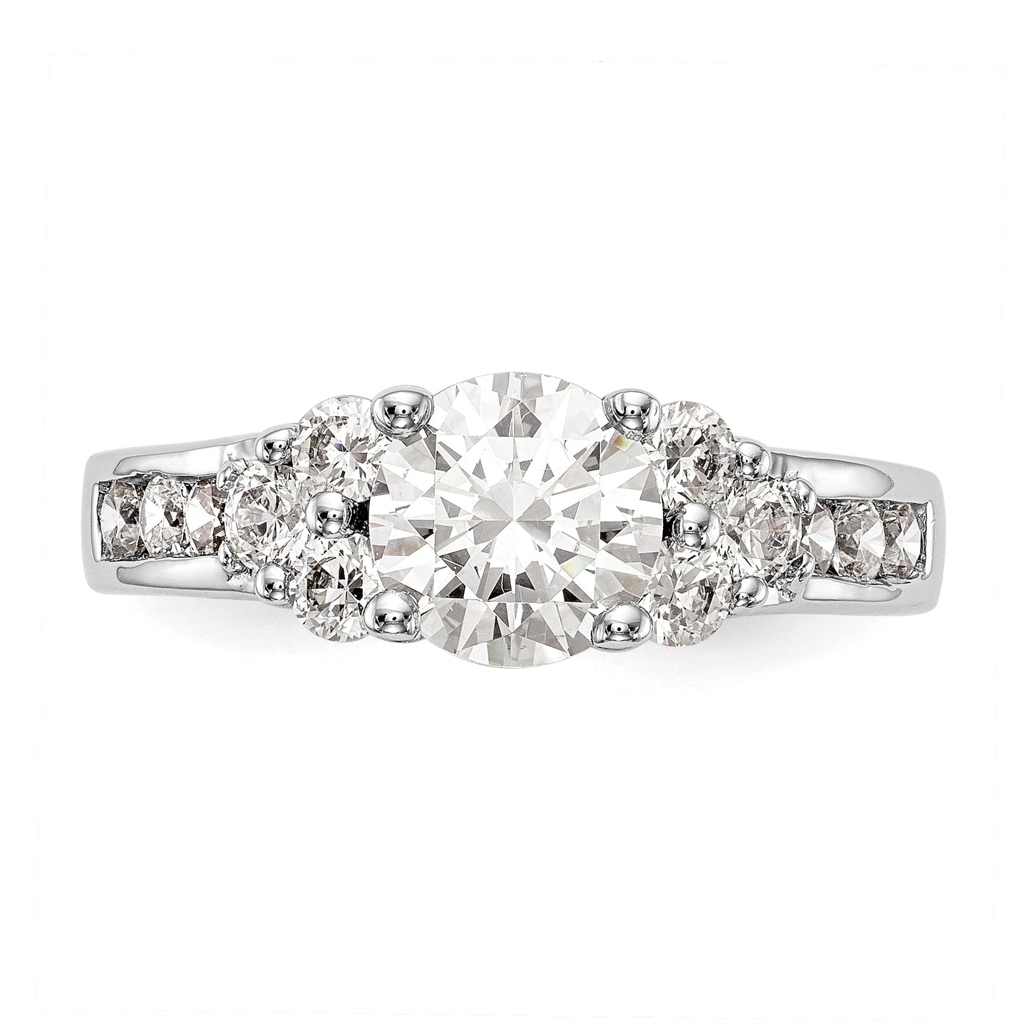 14K White Gold Diamond Semi-Mount Engagement Ring, 4.5 to 3 mm (tapered)