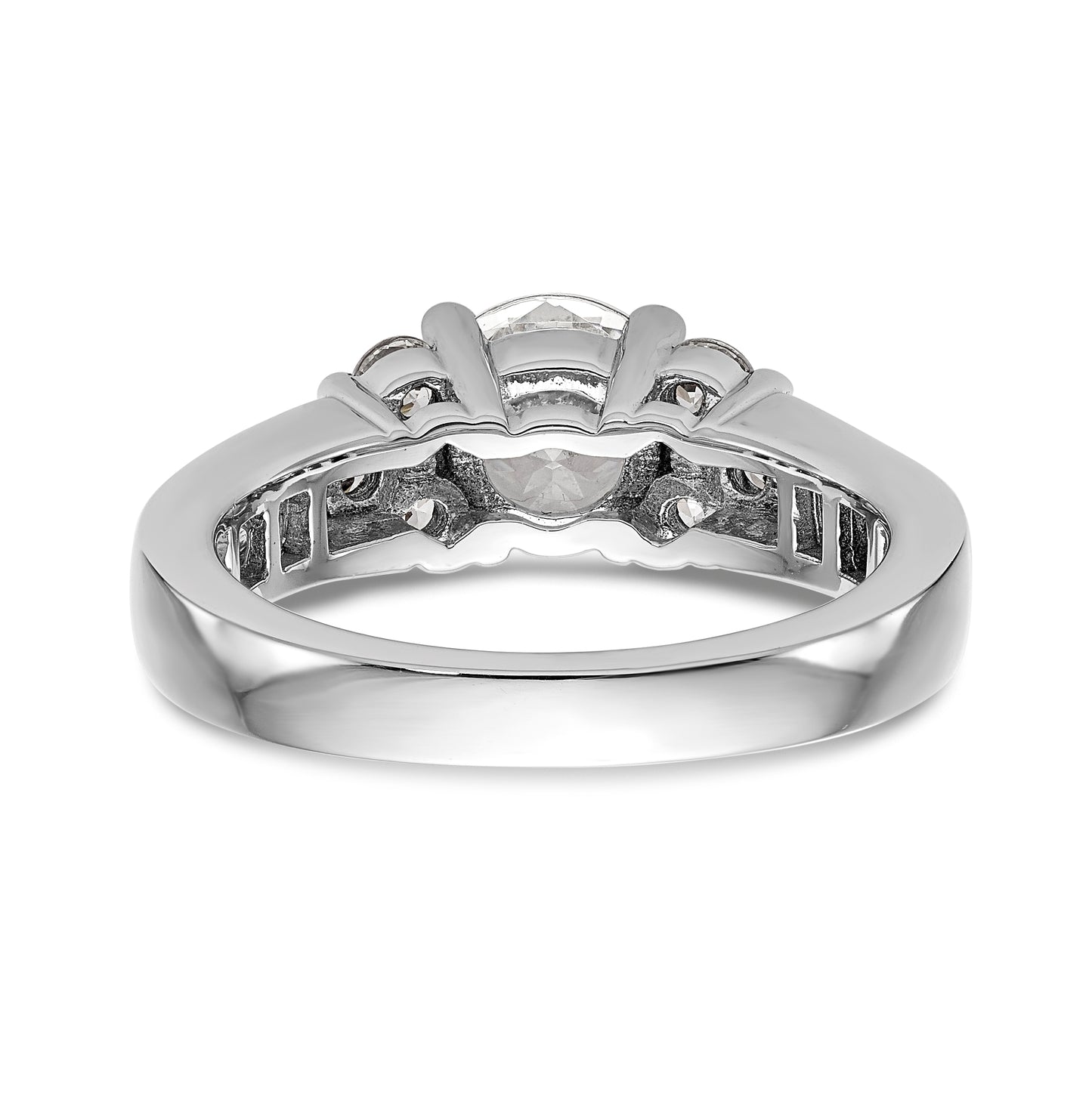 14K White Gold Diamond Semi-Mount Engagement Ring, 4.5 to 3 mm (tapered)