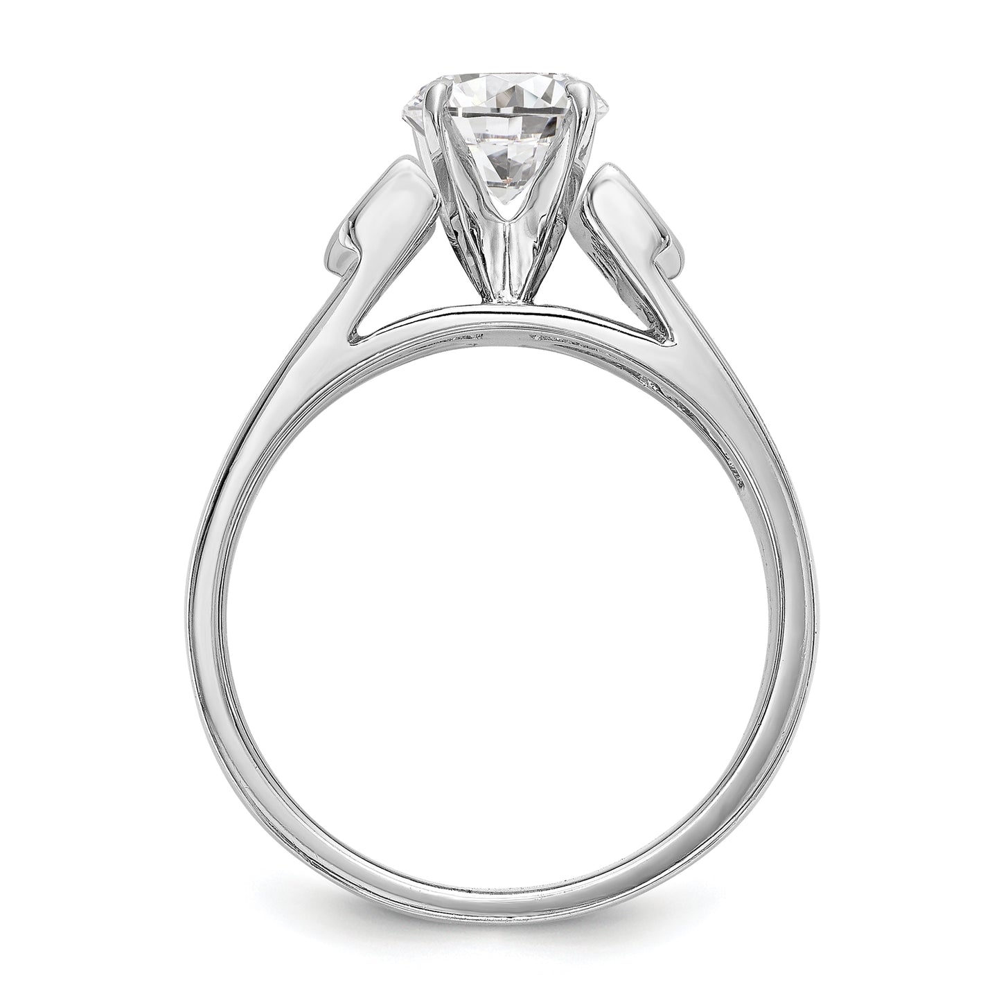 14K White Gold Peg Set 1/4 carat Channel-set Diamond Semi-mount Engagement Ring, 6.8 to 3.8 mm (tapered)