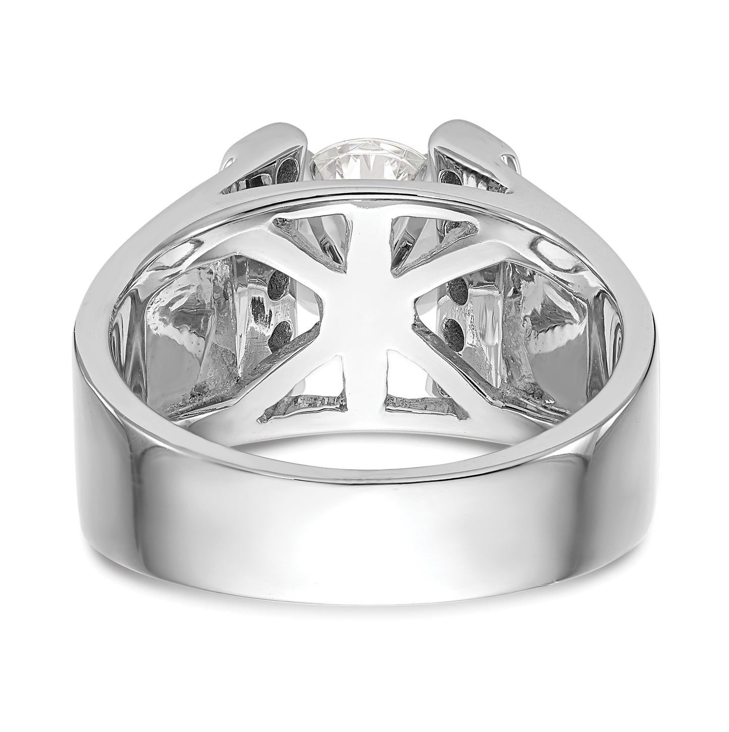 14K White Gold Peg Set 1/4 carat Channel-set Diamond Semi-mount Engagement Ring, 6.8 to 3.8 mm (tapered)