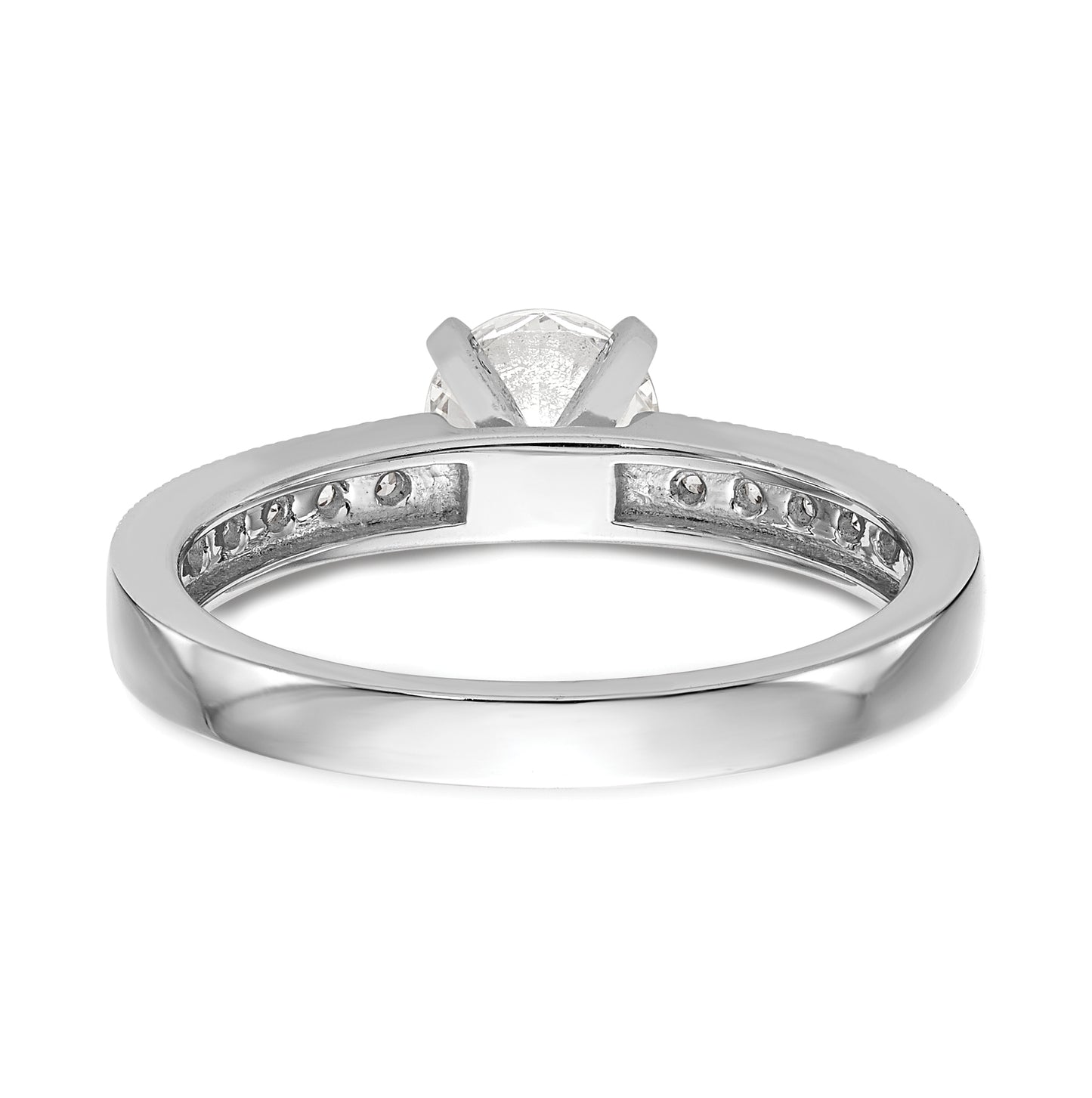 14K White Gold Peg Set 1/4 carat Diamond Semimount Engagement Ring