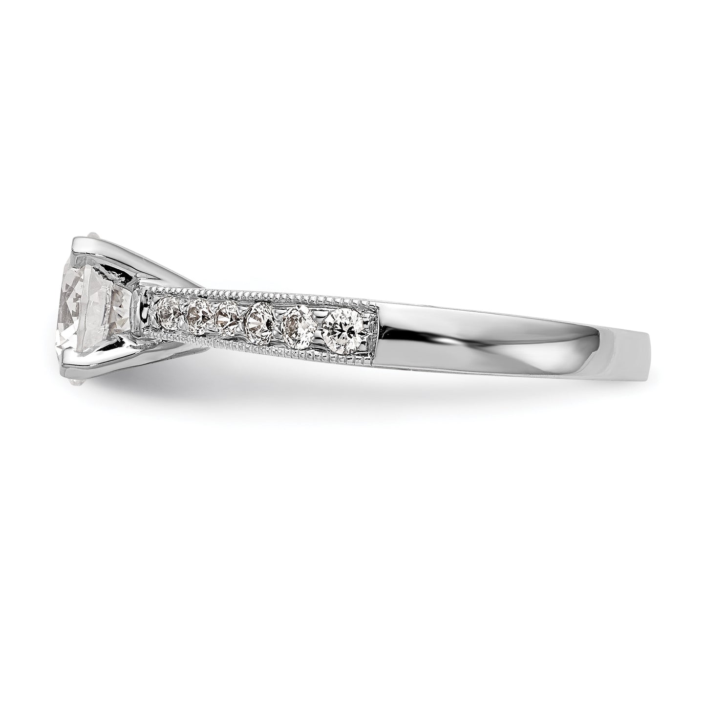 14K White Gold Peg Set 1/4 carat Diamond Semi-mount Engagement-Ring