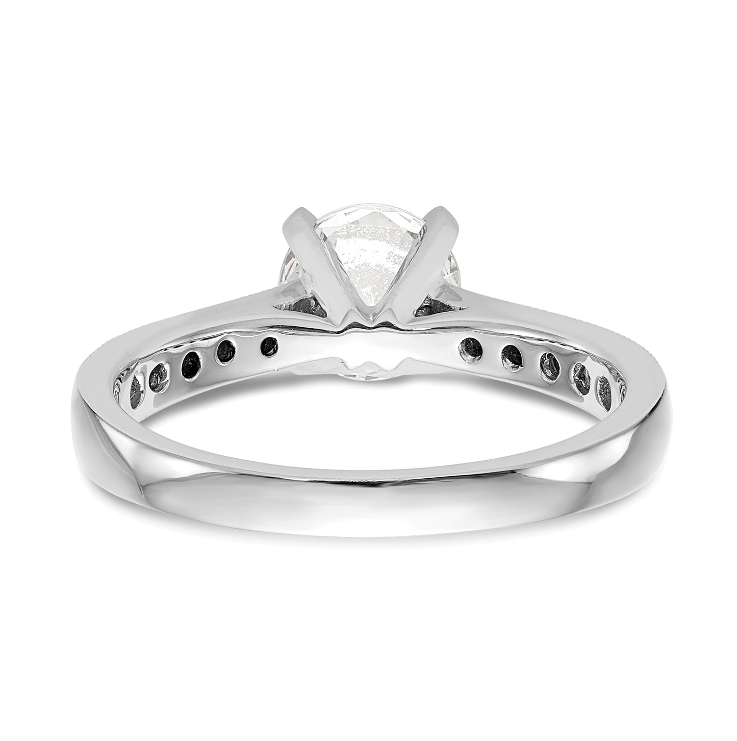 14K White Gold Peg Set 1/4 carat Diamond Semi-mount Engagement-Ring