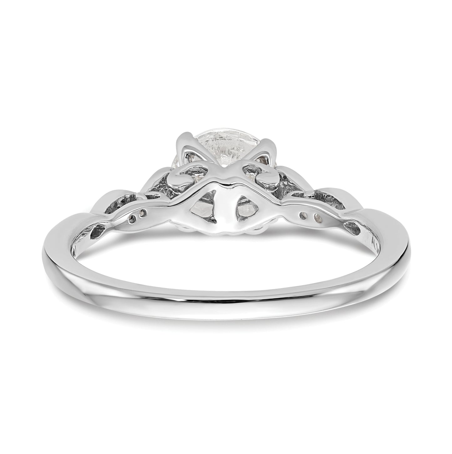 14K White Gold Peg Set .03 carat Diamond Semi-mount Engagement Ring