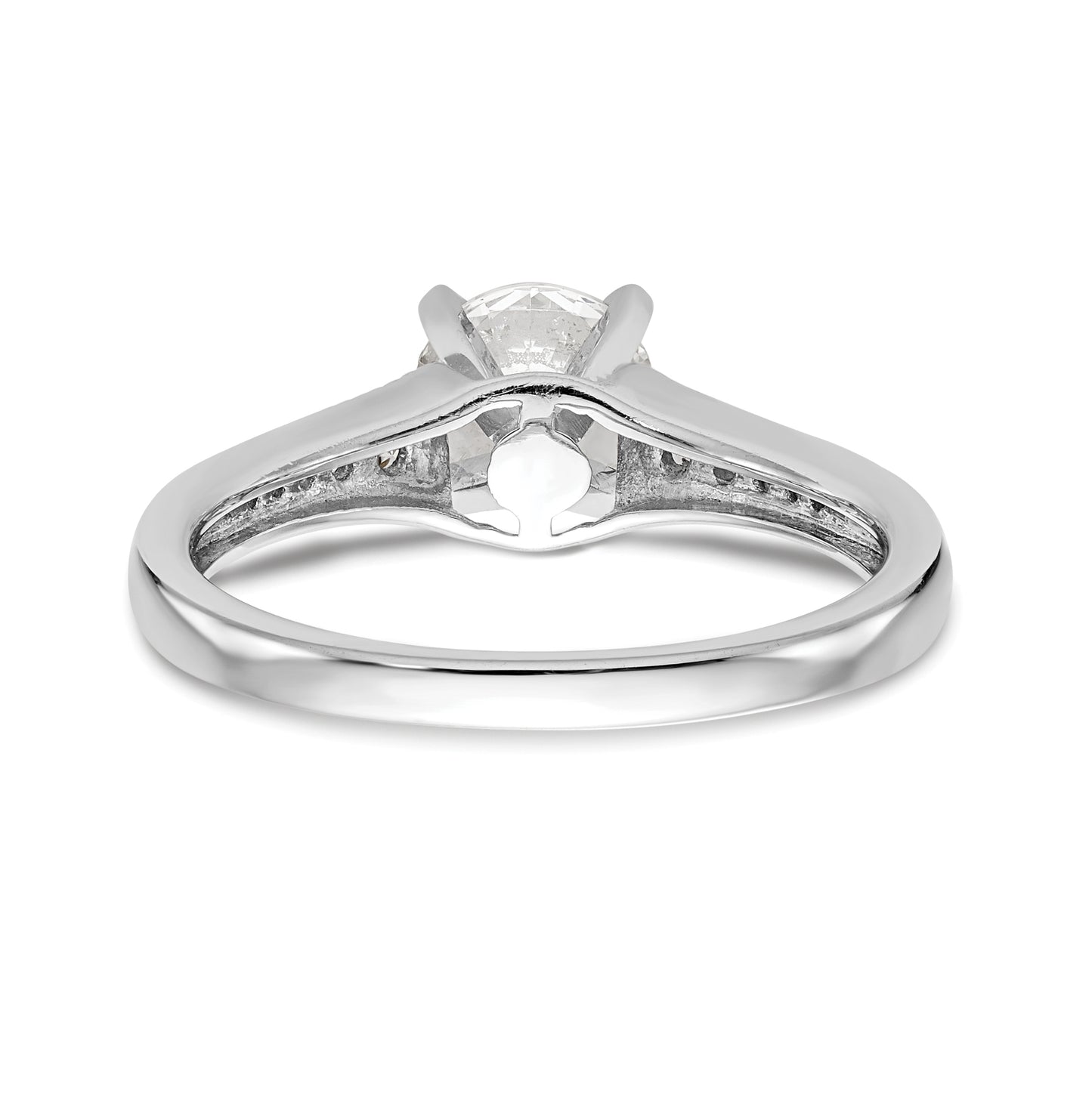 14K White Gold Peg Set 1/10ct Diamond Semi-mount Engagement Ring