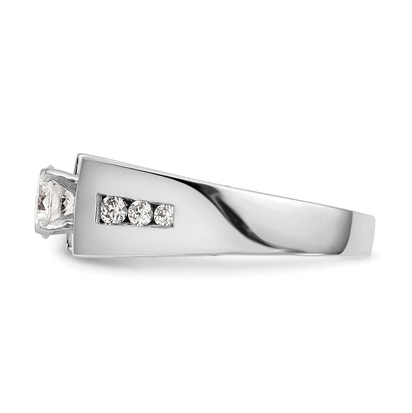 14K White Gold Peg-Set 1/5 carat Channel-set Diamond Semi-mount Engagement Ring