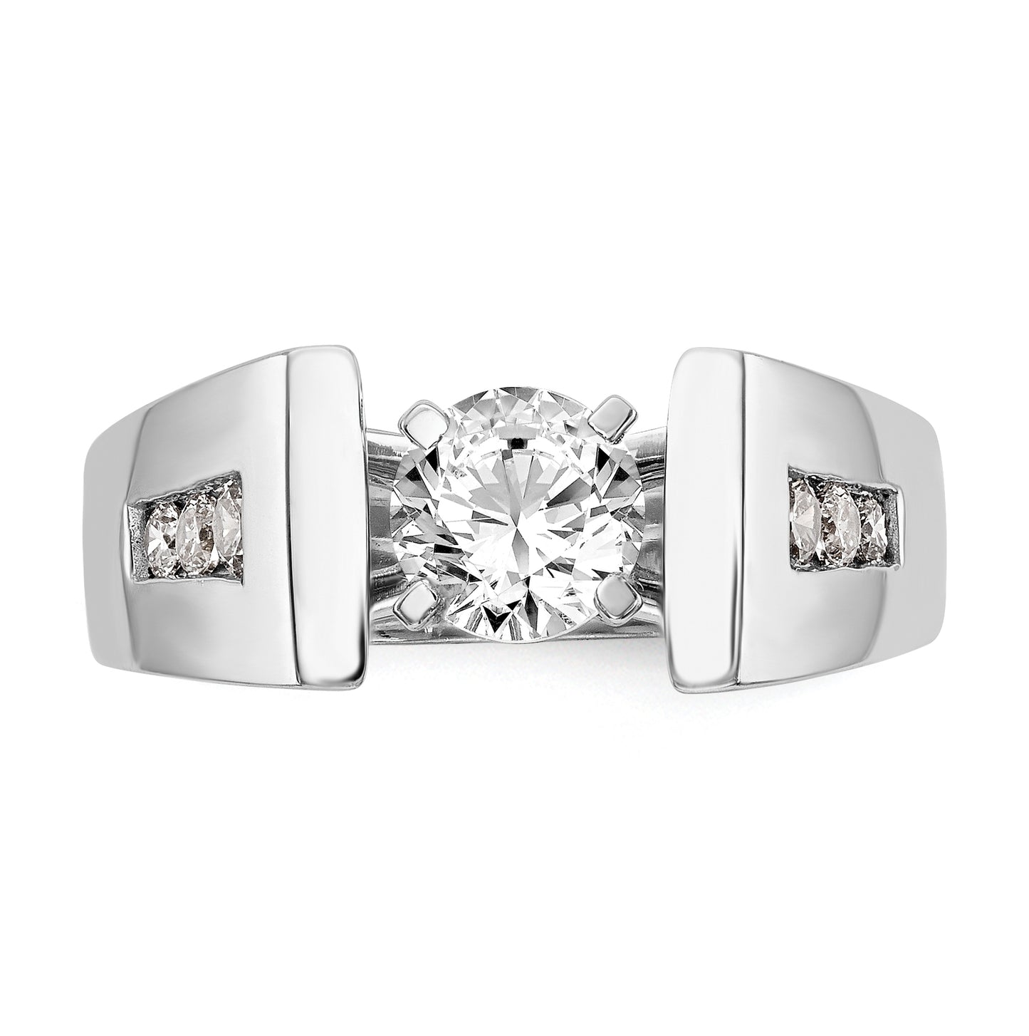 14K White Gold Peg-Set 1/5 carat Channel-set Diamond Semi-mount Engagement Ring