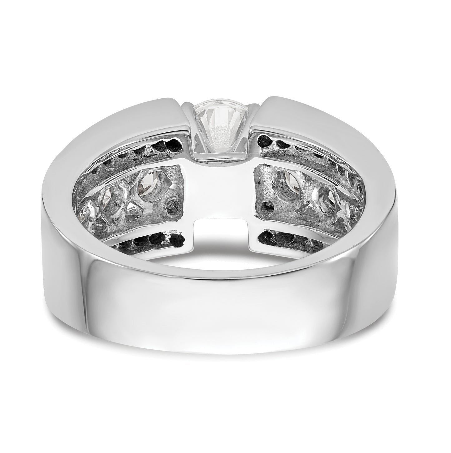 14K White Gold Peg Set 1.3 carat Channel-set Diamond Semi-mount Engagement Ring