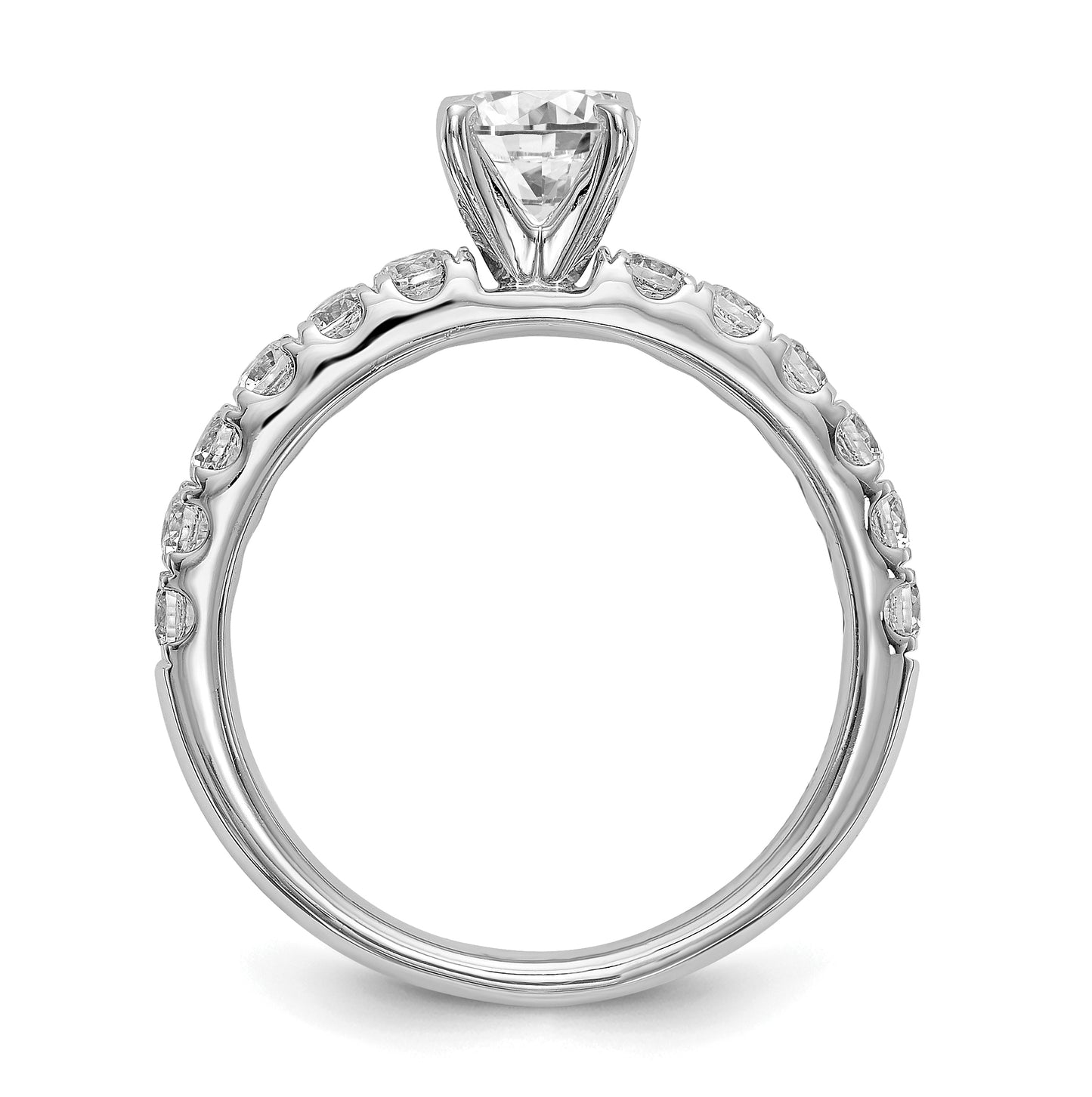 14K White Gold Peg Set 5/8 carat Diamond Semi-mount Engagement Ring