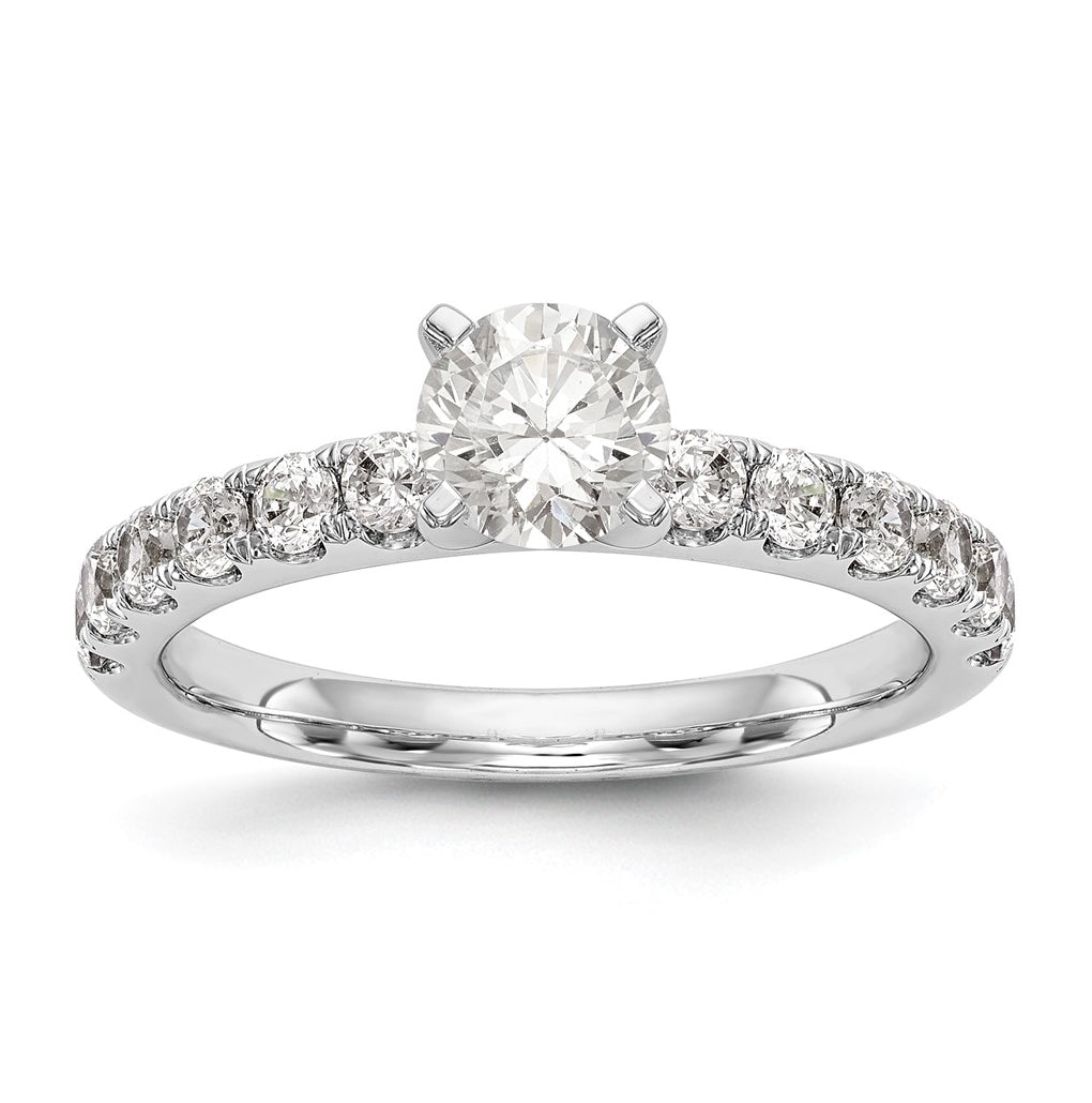 14K White Gold Peg Set 5/8 carat Diamond Semi-mount Engagement Ring