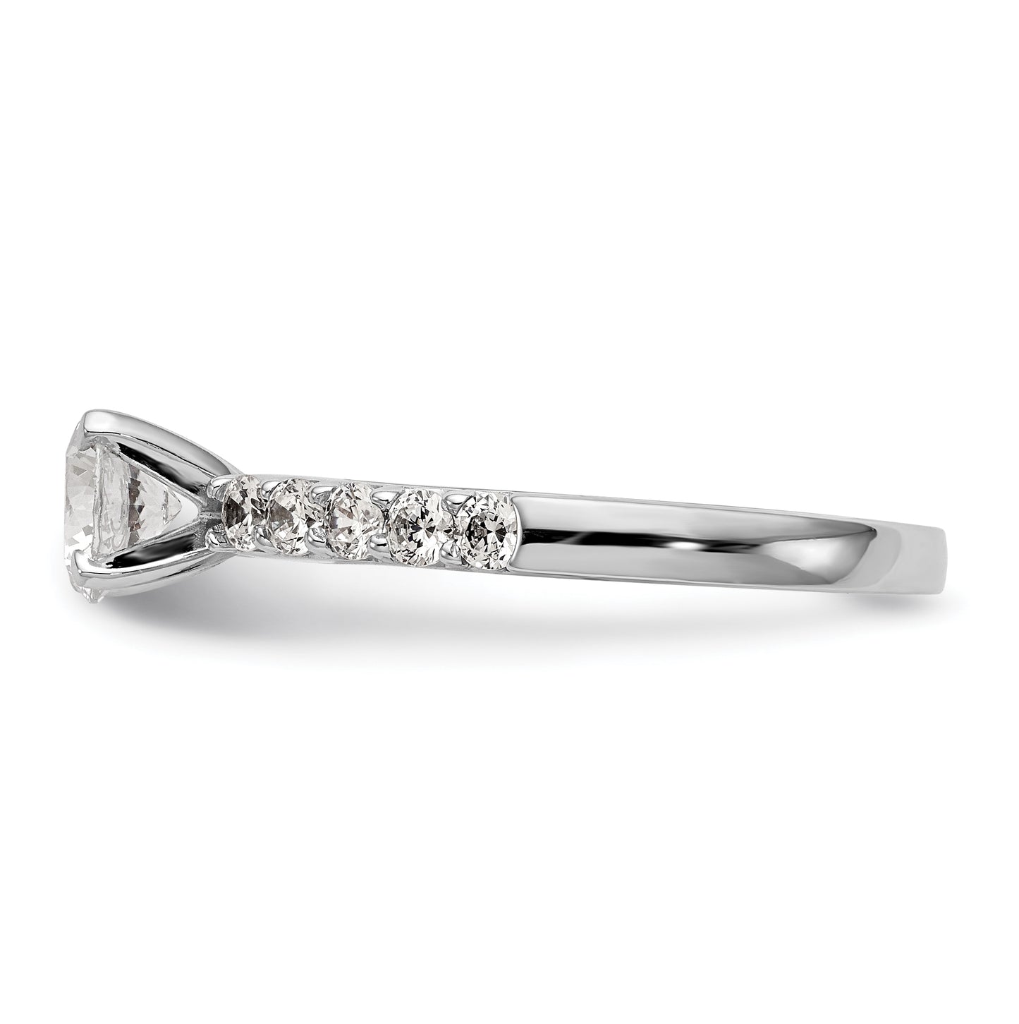 14K White Gold Peg Set 1/2 carat Diamond Semi-mount Engagement Ring, 3 to 2.7 mm (tapered)