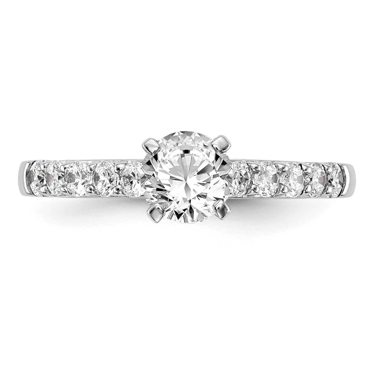 14K White Gold Peg Set 1/2 carat Diamond Semi-mount Engagement Ring, 3 to 2.7 mm (tapered)