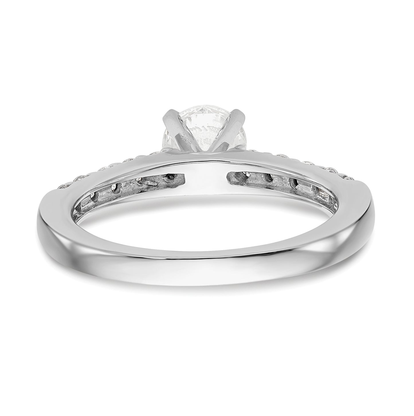 14K White Gold Peg Set 1/2 carat Diamond Semi-mount Engagement Ring, 3 to 2.7 mm (tapered)