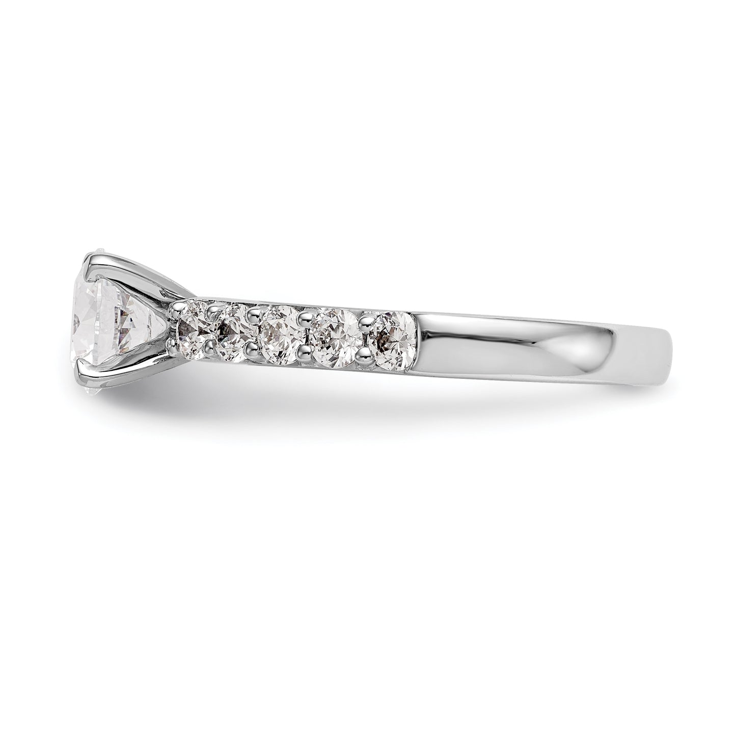 14K White Gold Peg Set 3/4 carat Diamond Semi-mount Engagement Ring, 3.3 to 2.5 mm (tapered)