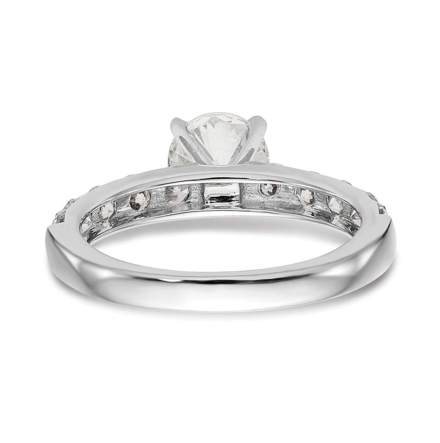 14K White Gold Peg Set 7/8 carat Diamond Semi-mount Engagement Ring