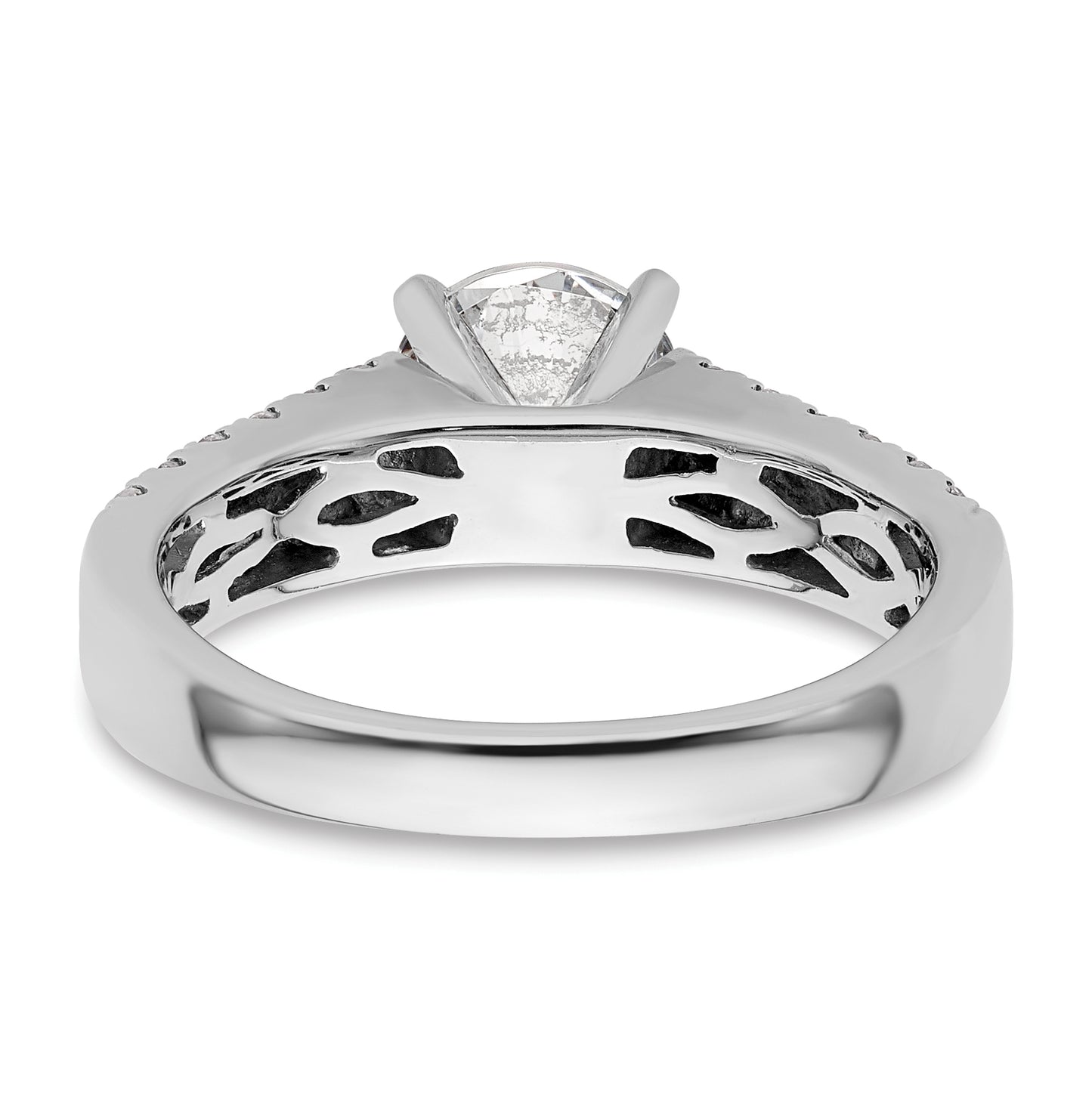 14K White Gold 2-Row Peg Set 5/8 carat Diamond Semi-mount Engagement Ring