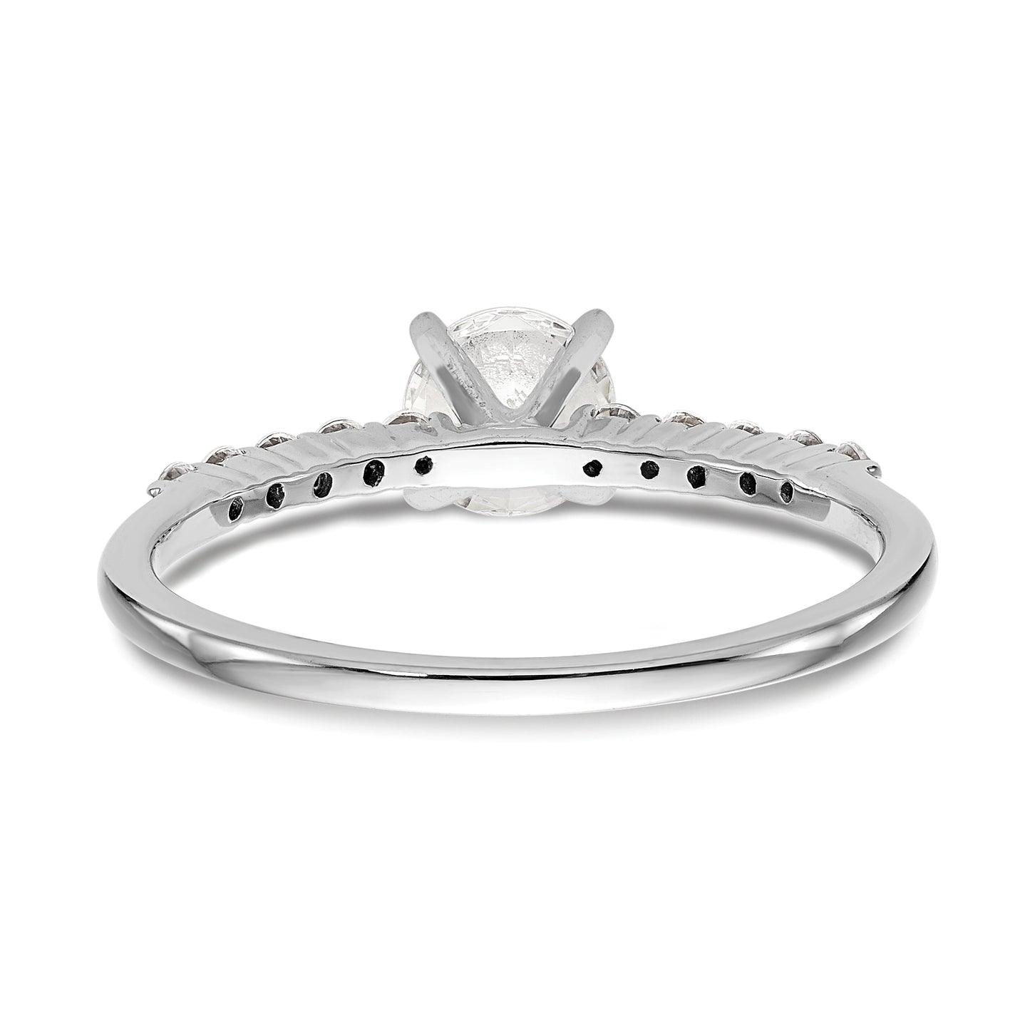 14K White Gold Peg Set 1/5 carat Diamond Semi-mount Engagement Ring