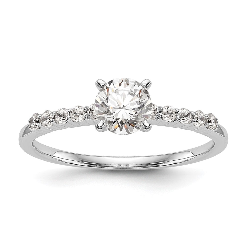 14K White Gold Peg Set 1/4 ct Diamond Semi mount Engagement Ring