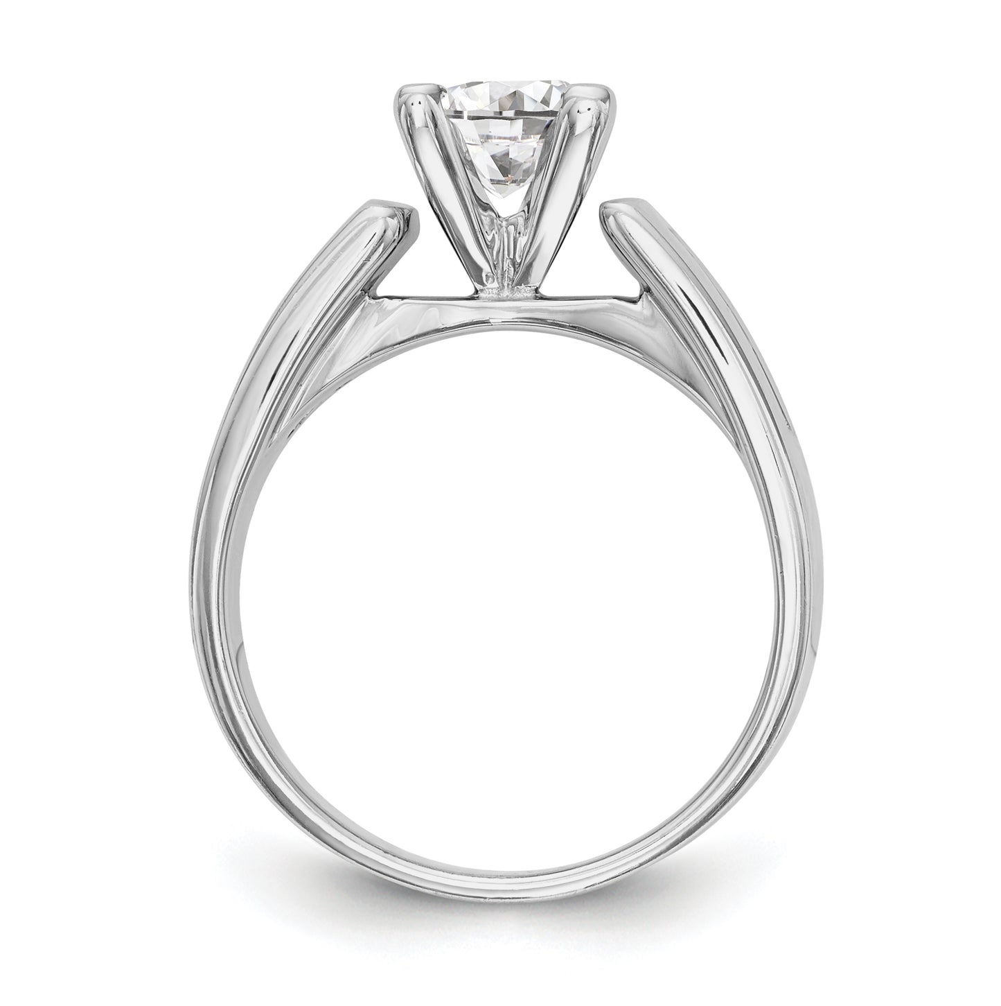 14K White Gold Peg Set 3/8 carat Channel-set Princess Diamond Semi-mount Engagement Ring, 7 to 4.4 mm (tapered)