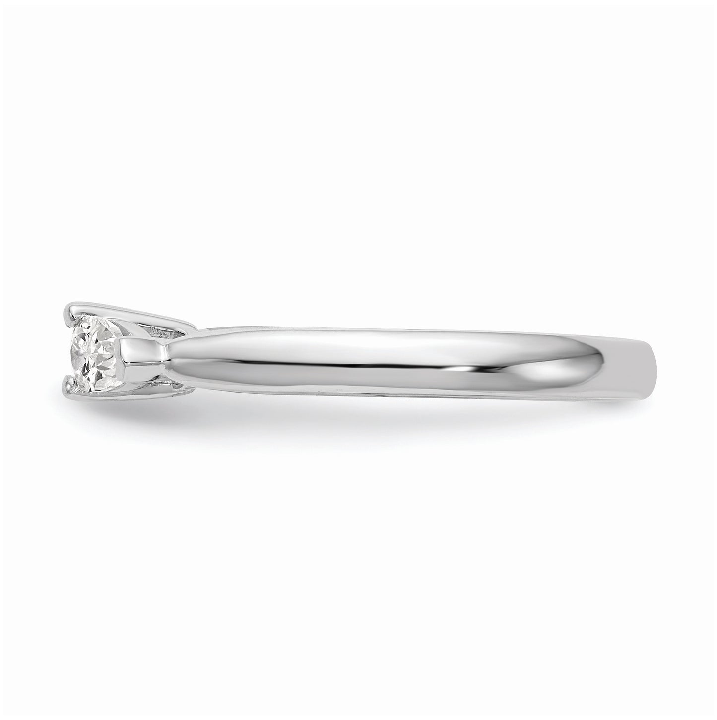 14K White Gold 3-Stone Peg Set Center Pear Diamond Semimount Engagement Ring